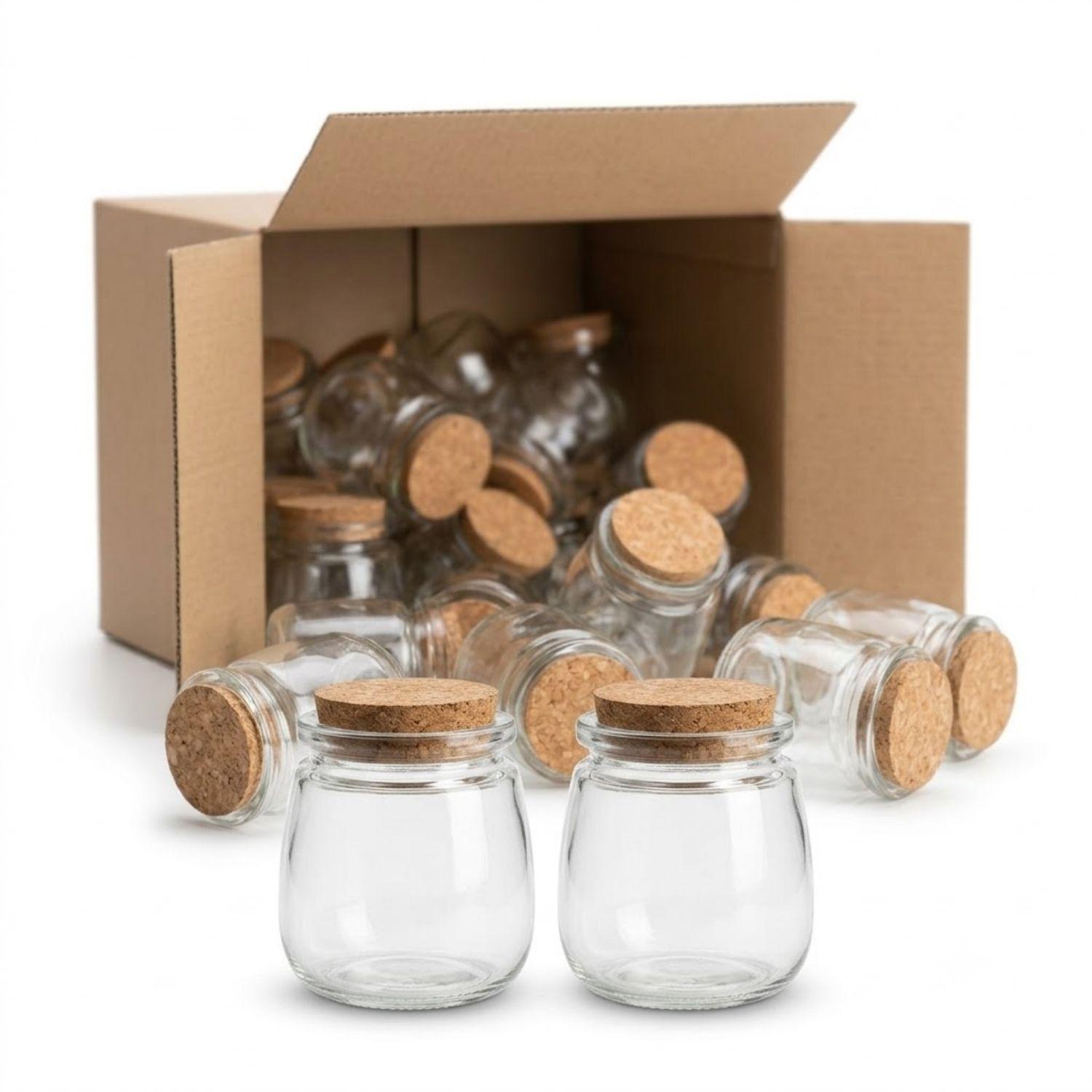 Set 30 Frascos Conservero 300mL Tapa Corcho Postres Conservas-0