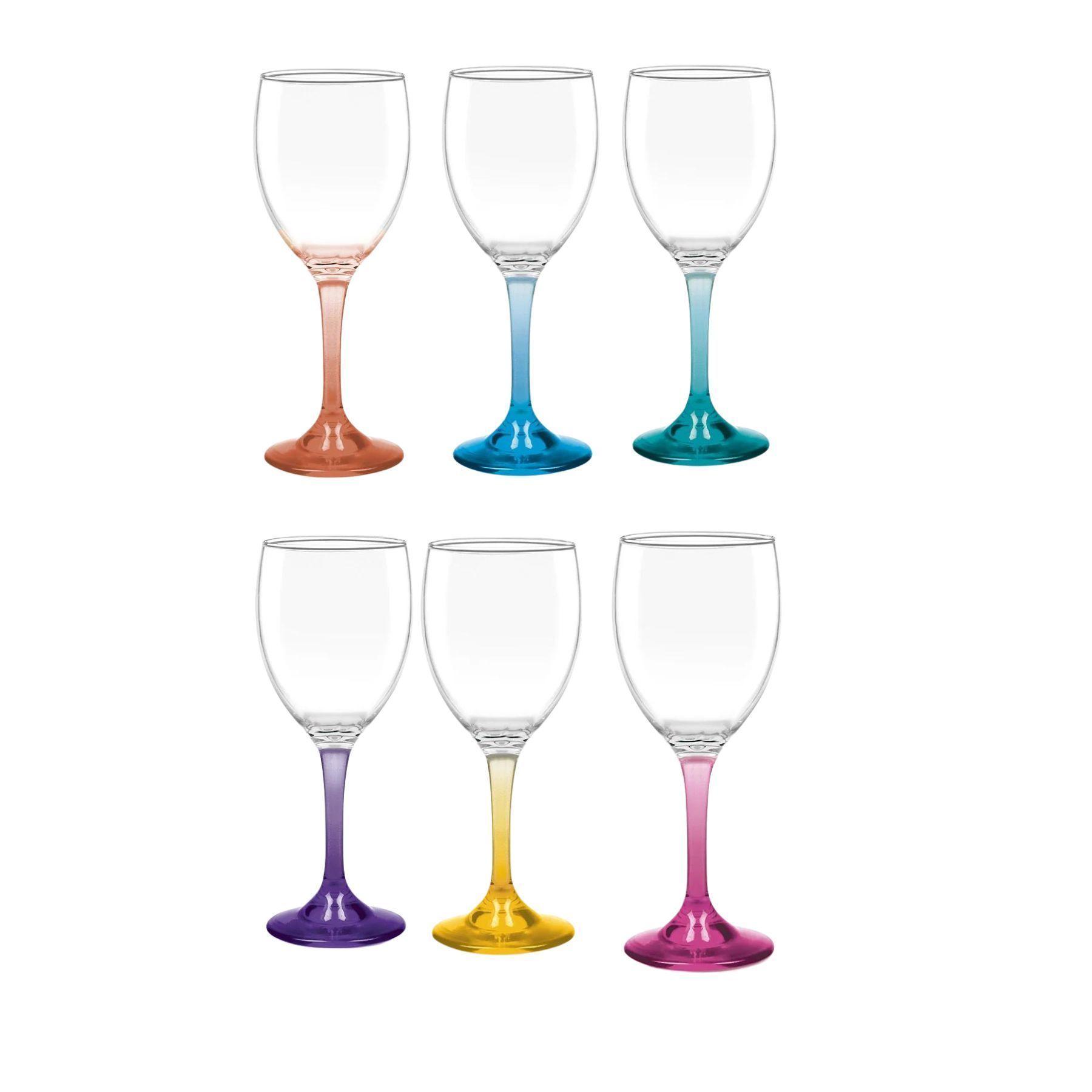 Display 6 Copas Vino Versalles Pie Color 300mL Multicolores-4