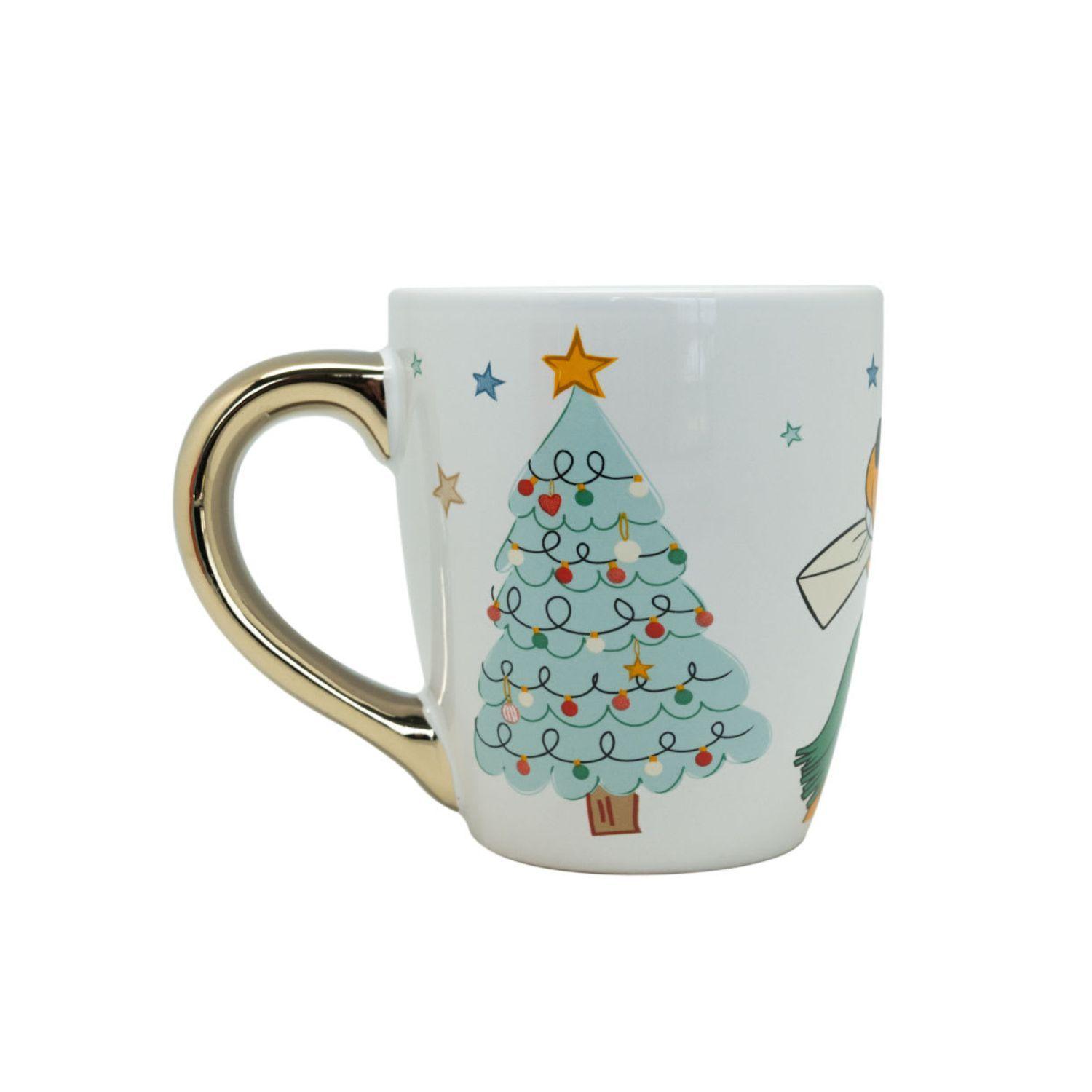 Tazon Caja 30oz Navidad Classic Ceramica Mango Dorado-2