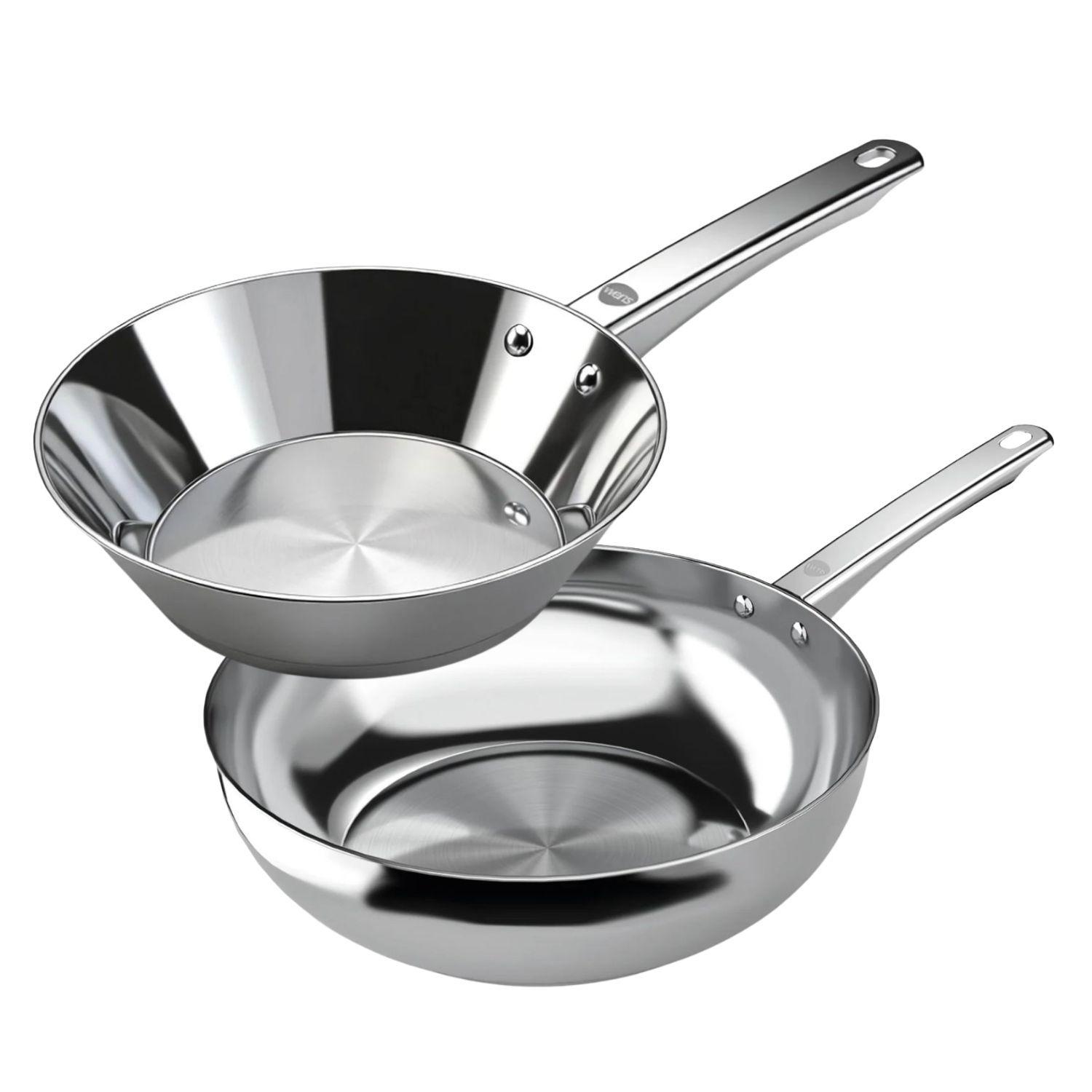Pack Sarten 28cm + Wok 28cm Acero Inoxidable Umbra Wens-0