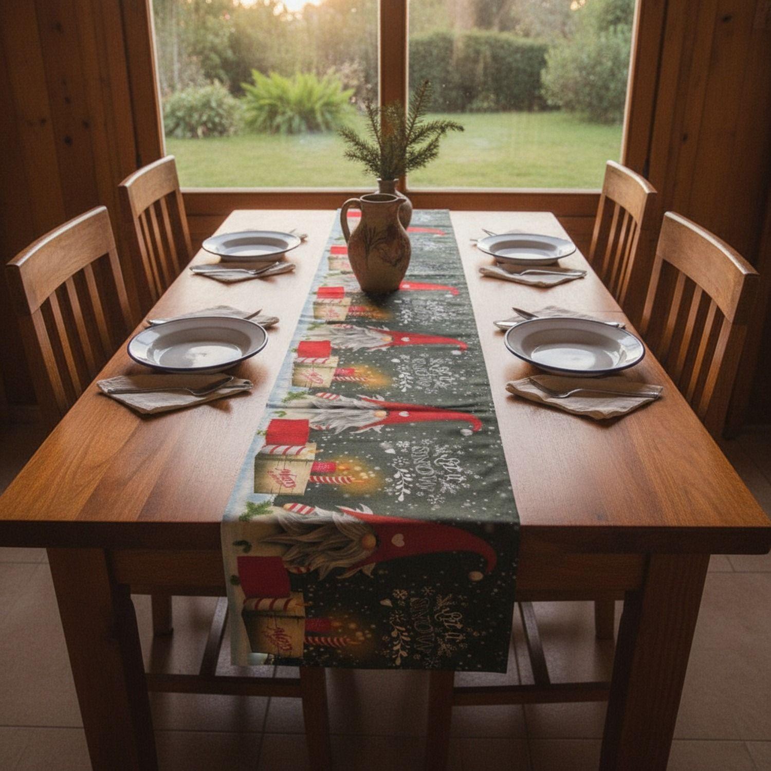 Centro Mesa Navideño Gnomos 180x36cm-5