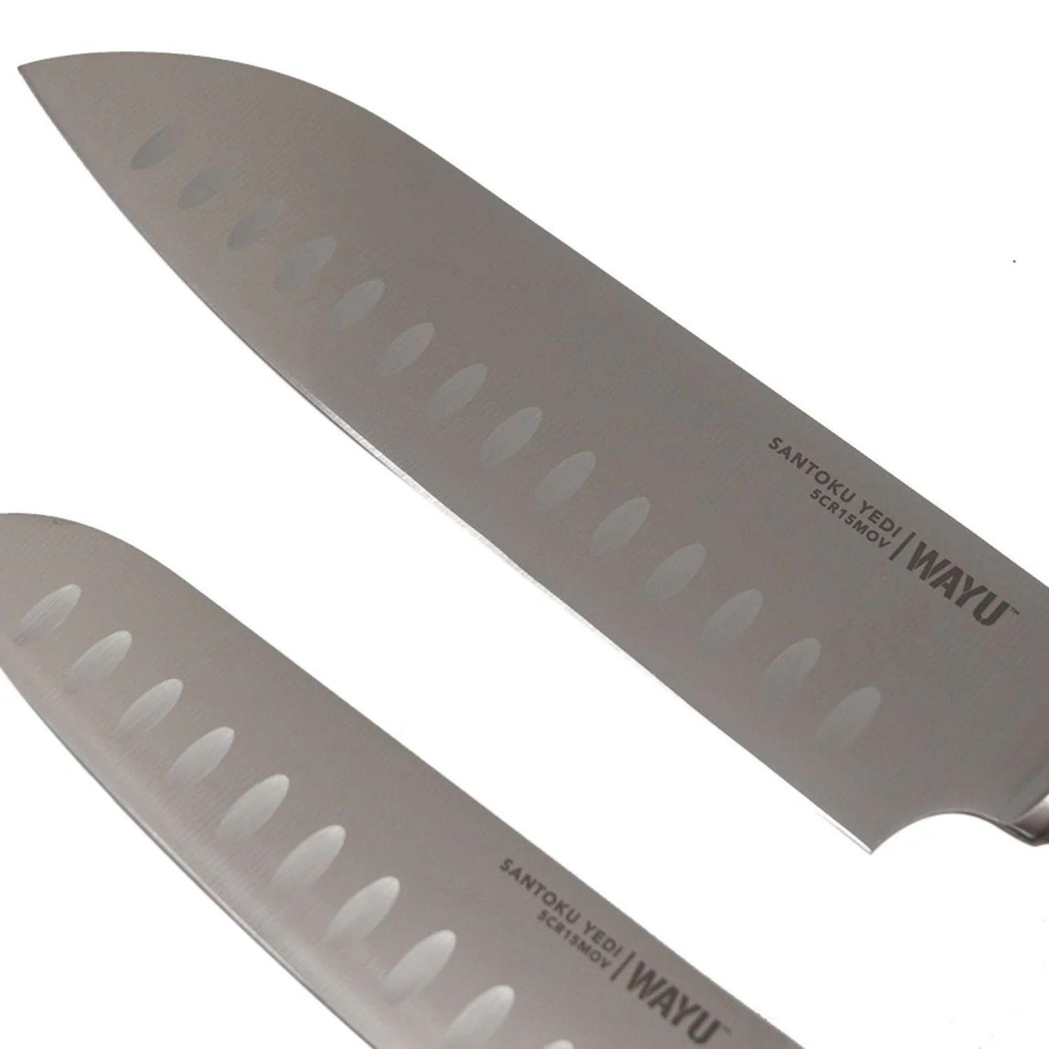 Set 2 Cuchillos Santoku Ring Red Wayu Cocina Precisión-3