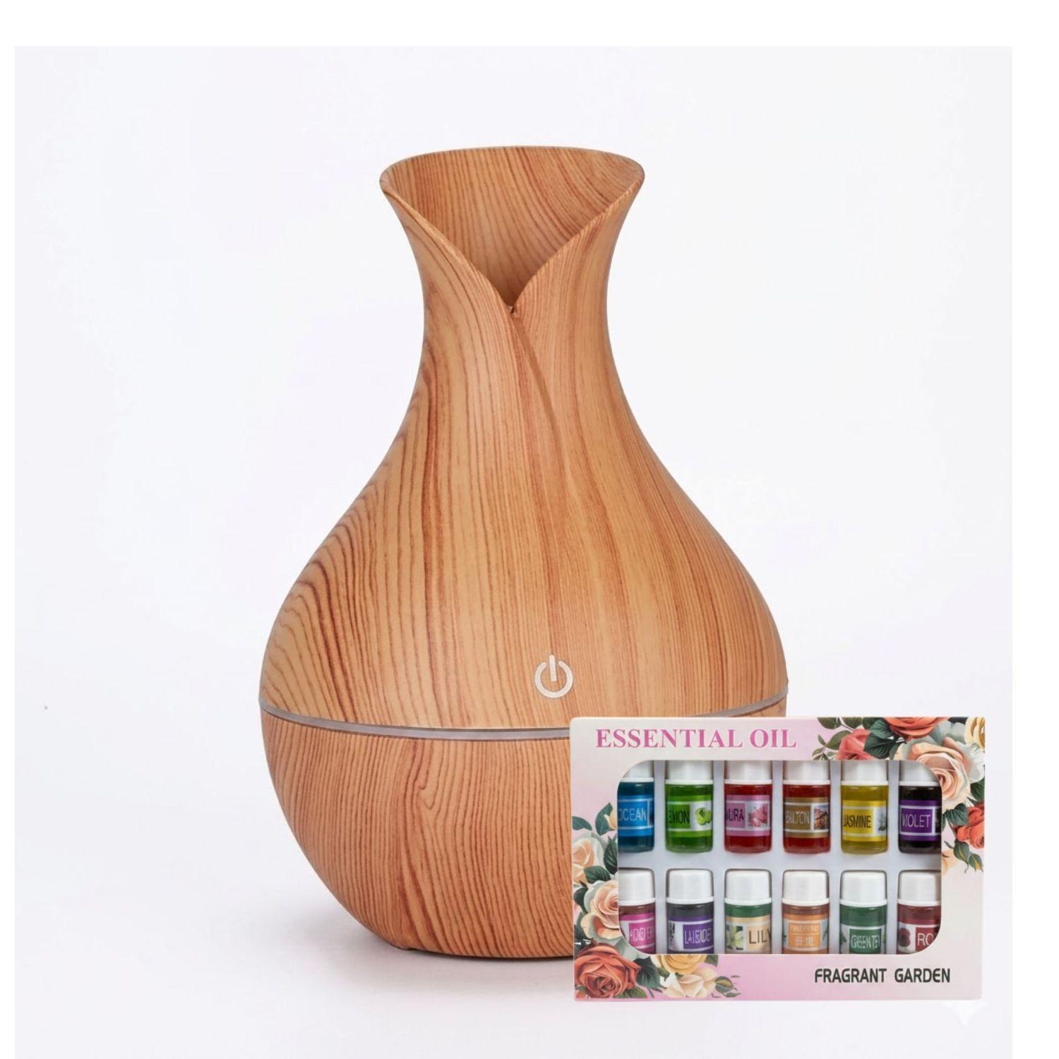 Set Humidificador Jarro 12 Escencias Aromatico Hogar Beige-0