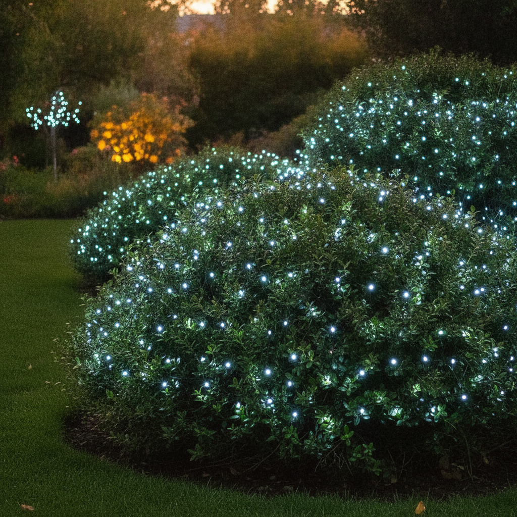 Luces Solares Navidad Malla 200 LED Blanco 3x2m Navideña-3