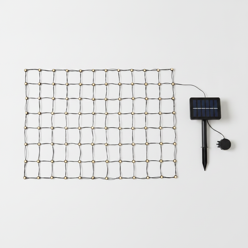 Luces Solares Navidad Malla 200 LED Blanco 3x2m Navideña-6