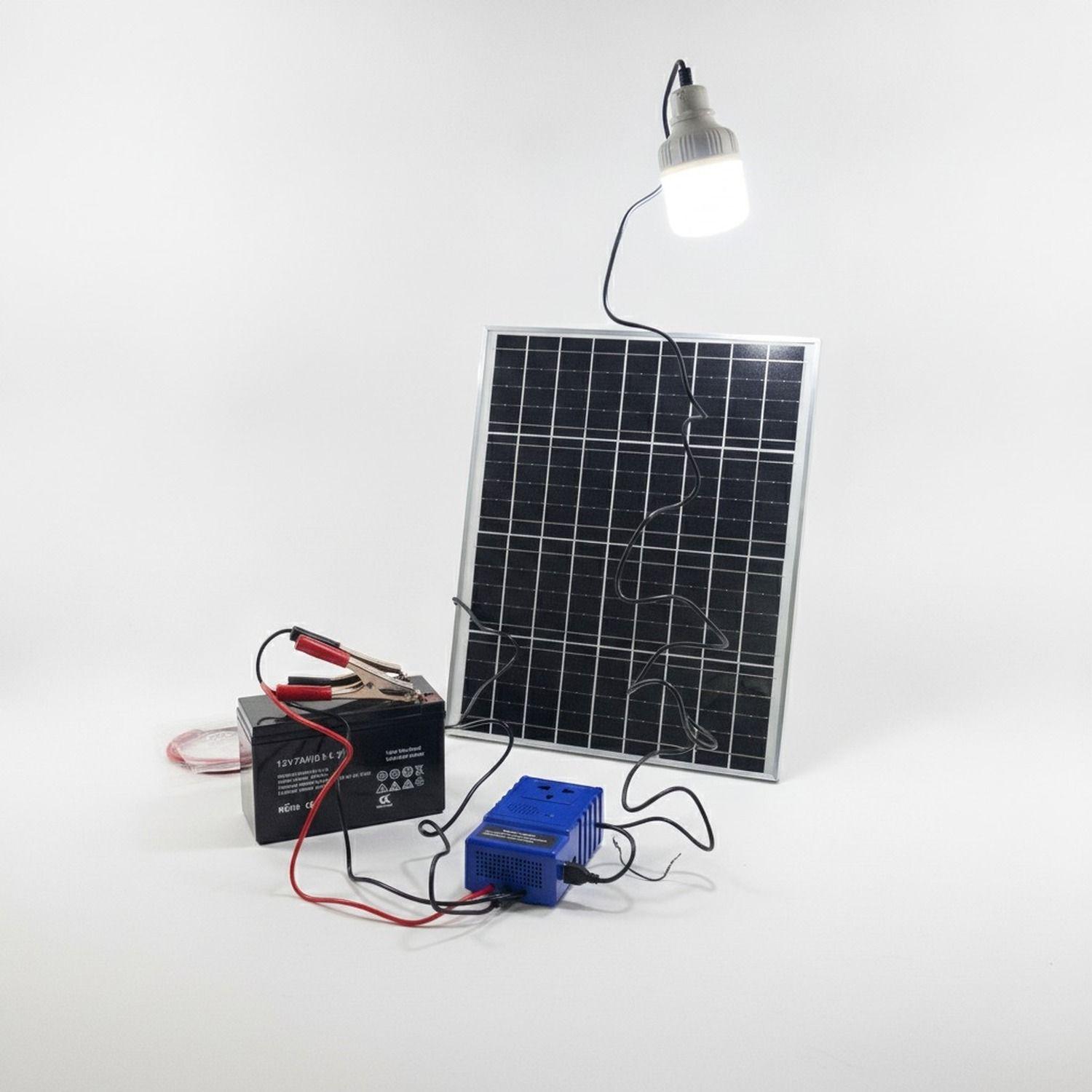 Kit Solar Emergencia Bateria 12V 7Ah Inversor 220W-0