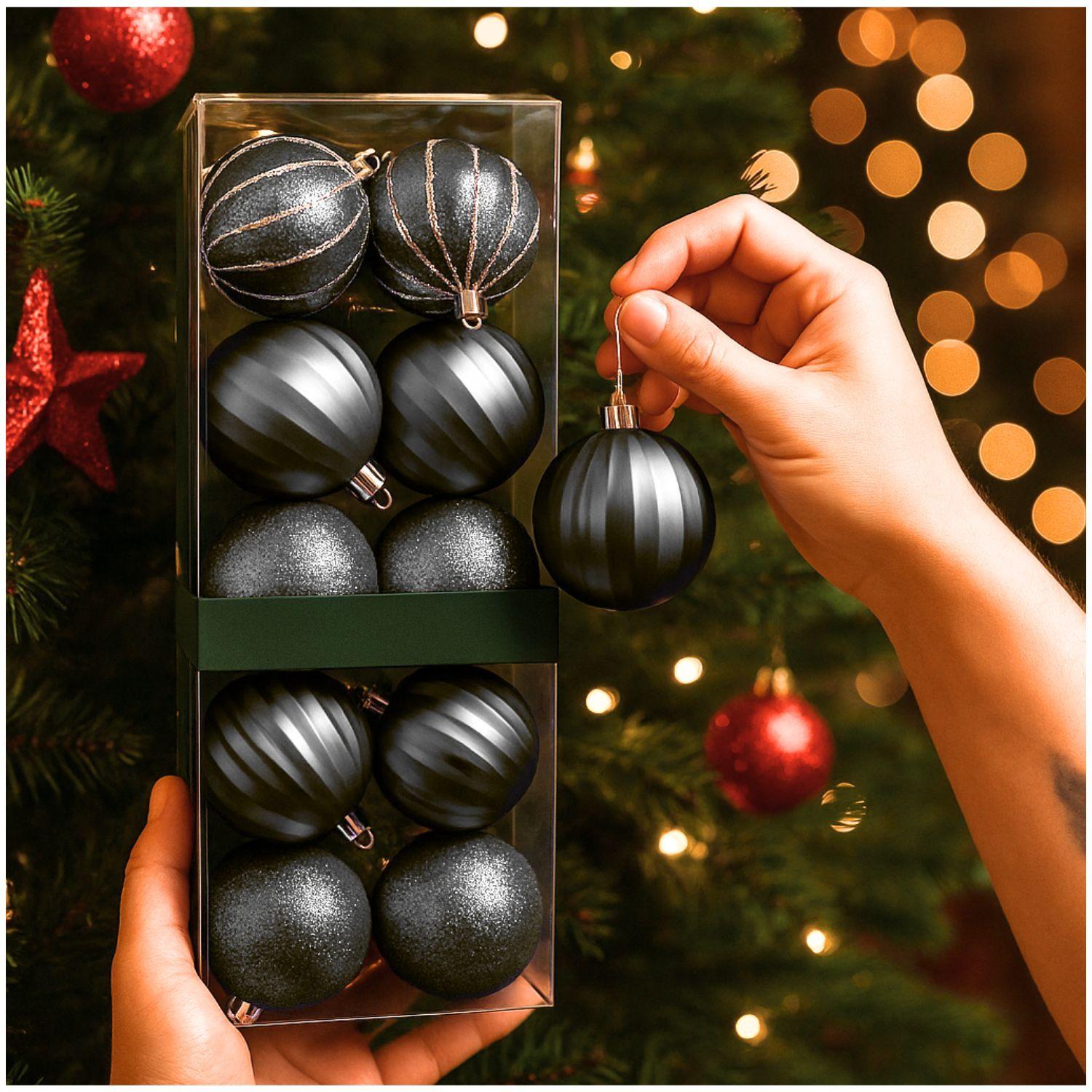 12 Bambalinas Esferas Navideñas Plateado Decoracion Navidad-2