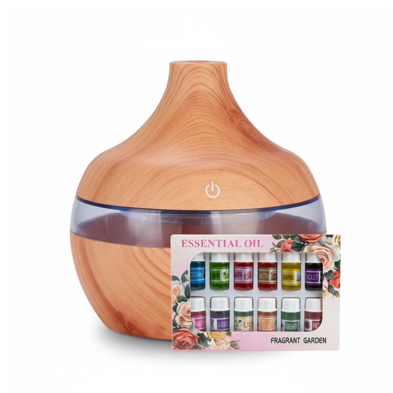 Pack Humidificador Aromatizador 12 Escencias Forma Grano Madera Claro-0