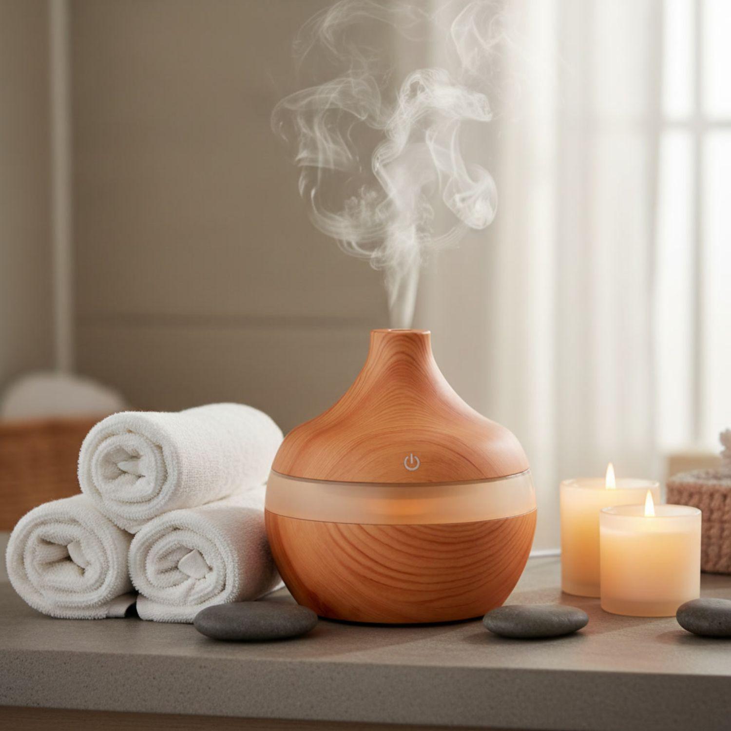 Pack Humidificador Aromatizador 12 Escencias Forma Grano Madera Claro-6