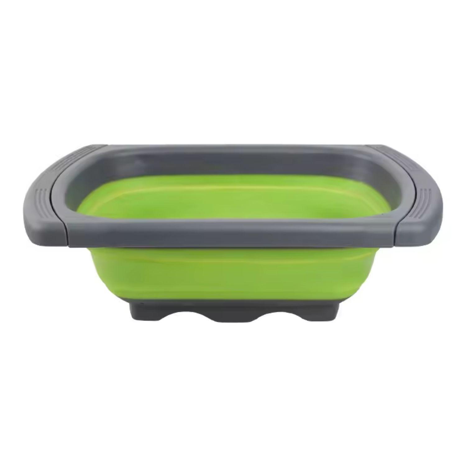Colador Extensible Plegable Verde 39cm De Cocina Ideal-0