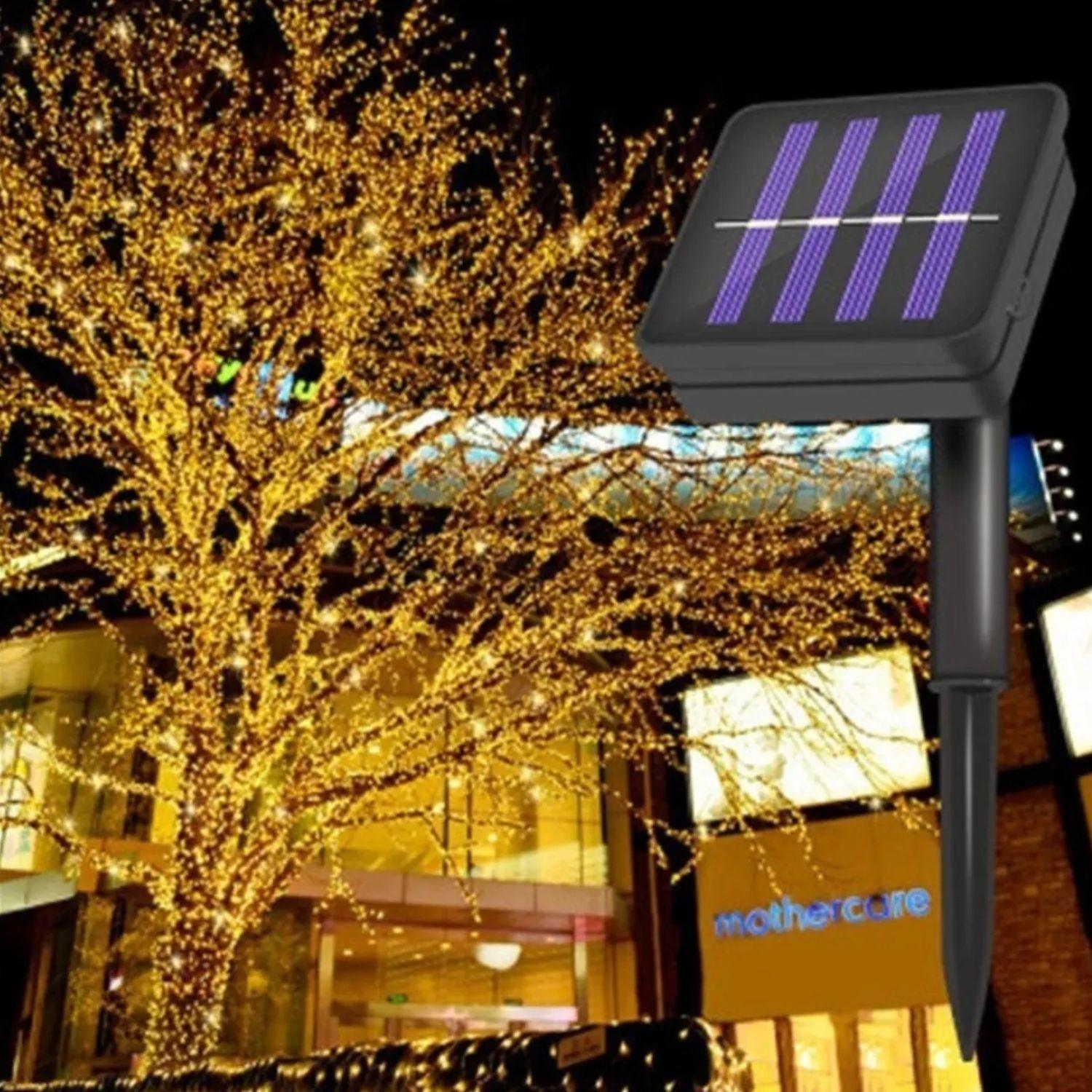 Set 3 Luces Guirnalda Navidad Solar 200 Led Calida 20M Hogar-3