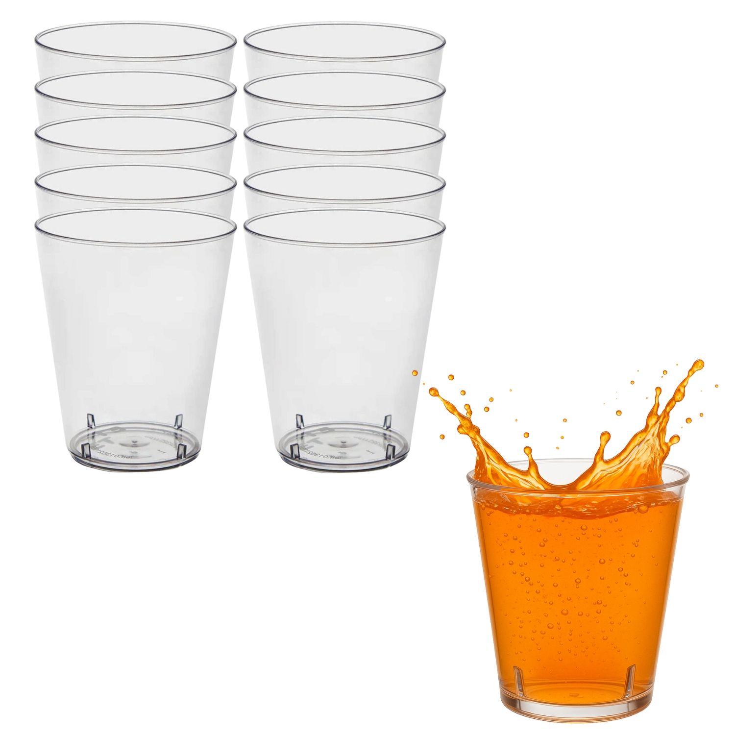 Set 10 Vasos Acrilico 200mL Postre 7oz Acrilico Desechable-0