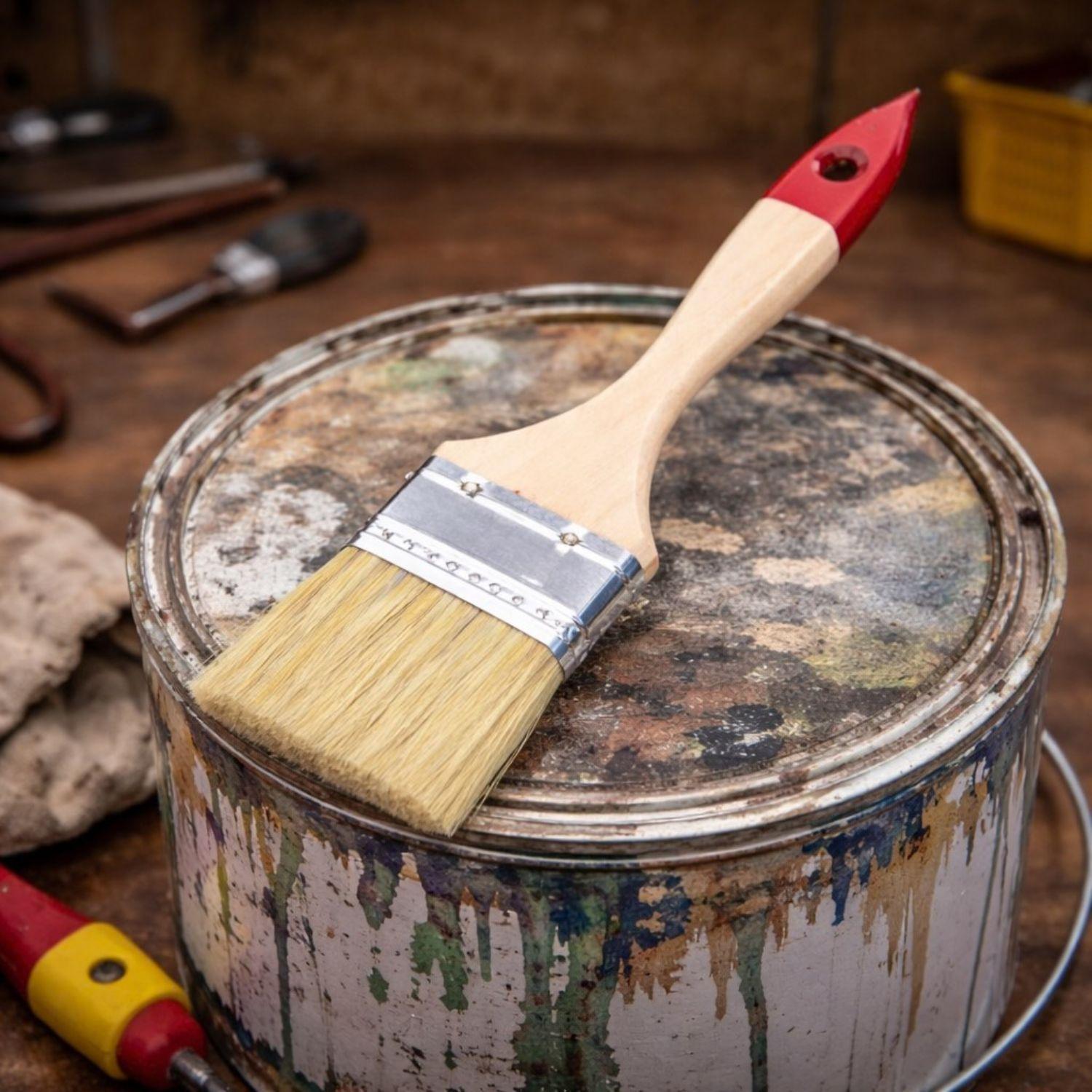 Brocha Mango Madera 2.5 Pulgadas Para Pintar Construcción-3