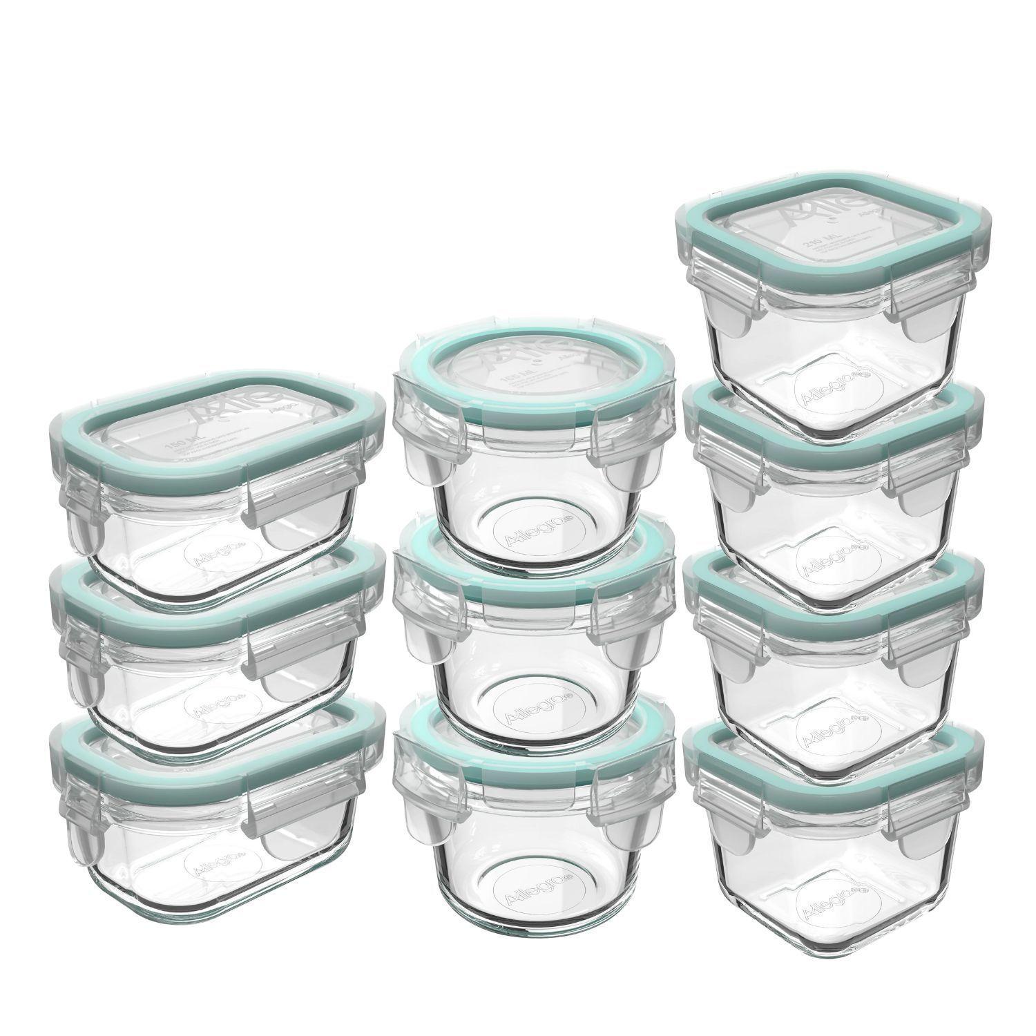 Set 10 Contenedores Hermeticos Allegra Recipiente De Vidrio-0