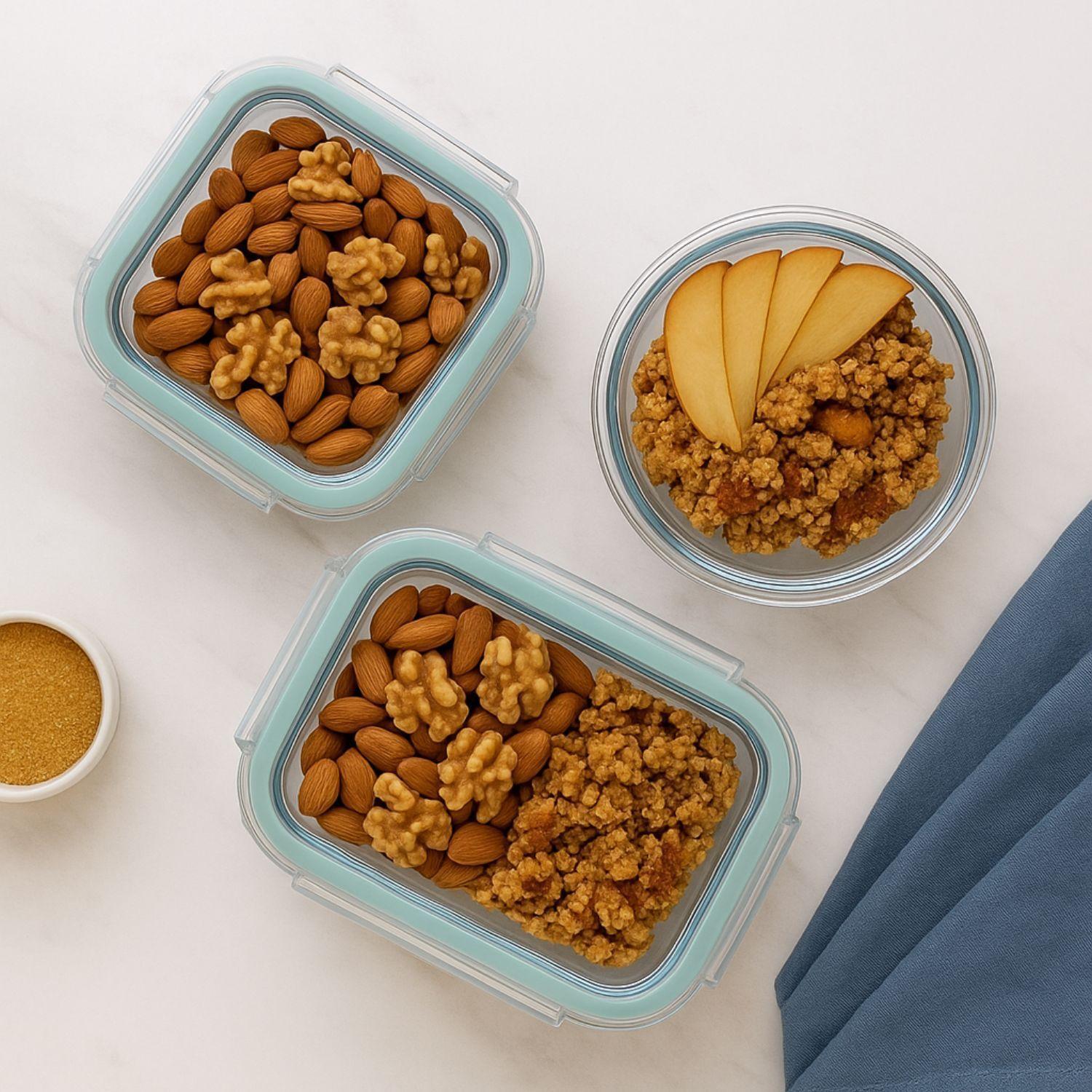 Set 10 Contenedores Hermeticos Allegra Recipiente De Vidrio-2