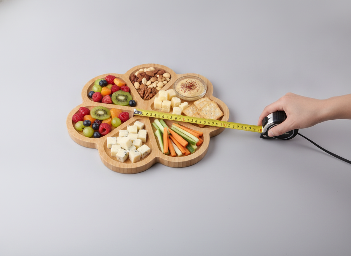 Tabla Picoteo Madera Bambú 4 Secciones Trébol Aperitivo 27cm-6