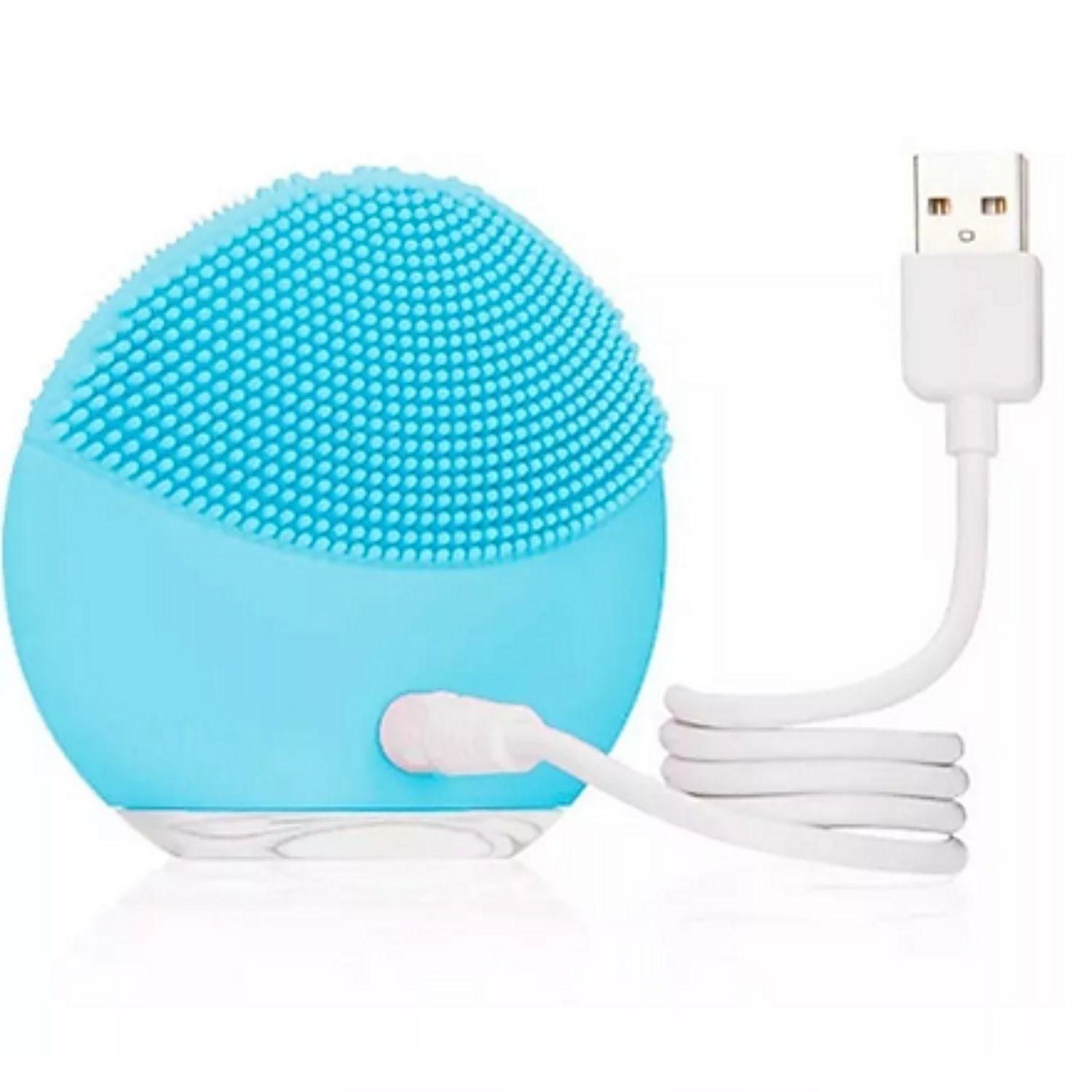 Exfoliador Eléctrico Cara 8cm Color Celeste Suave Limpieza-2