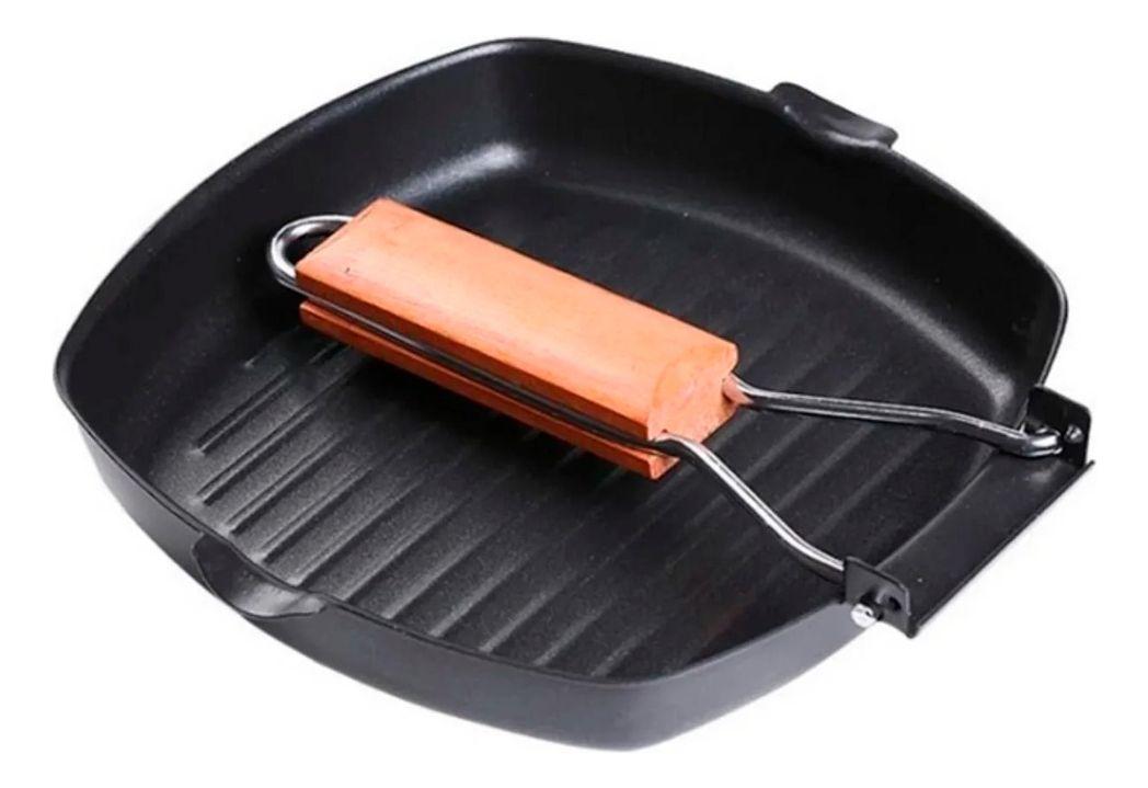 Sarten Grill Con Mango De Madera Para Sandwiches Sandwich-1