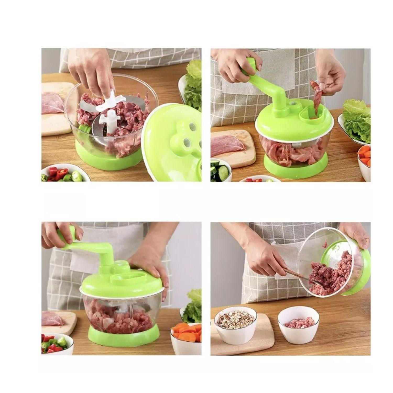 Picador De Verduras Manual Verde 19cm Herramienta Culinaria-3