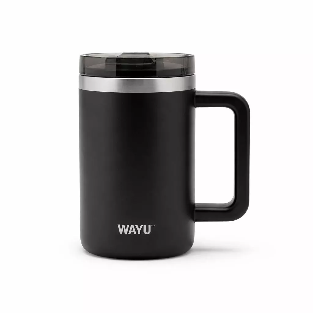 Mug Termico Wayu 650mL Acero Inoxidable Negro-0