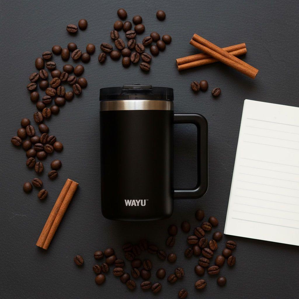 Mug Termico Wayu 650mL Acero Inoxidable Negro-5