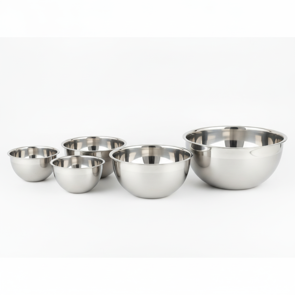 Set 5 Bowl Acero Inoxidable Reposteria Cocina Mezcladores-5