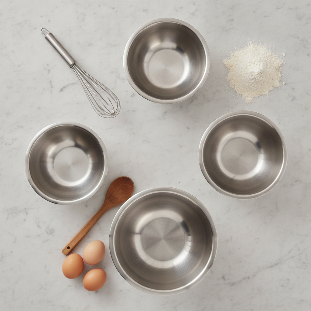 Set 5 Bowl Acero Inoxidable Reposteria Cocina Mezcladores-6