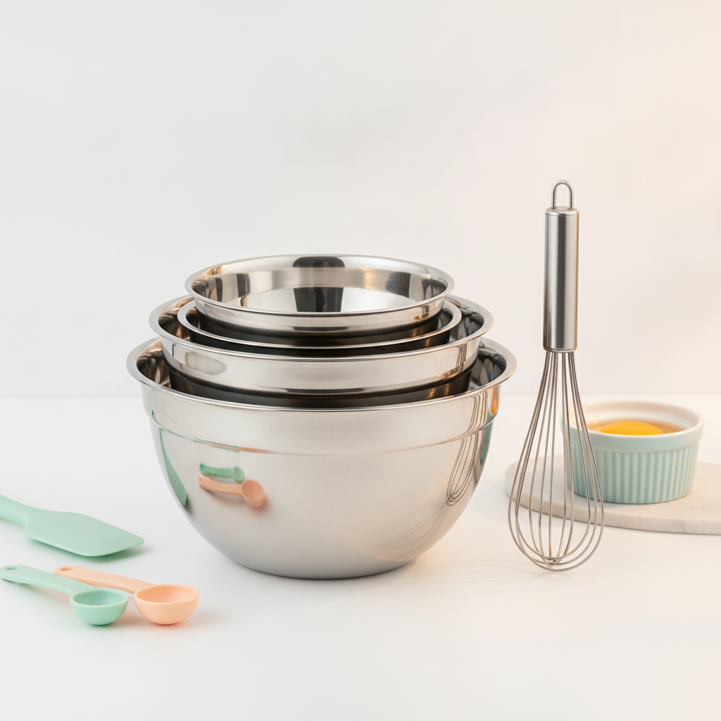 Set 5 Bowl Acero Inoxidable Reposteria Cocina Mezcladores-8