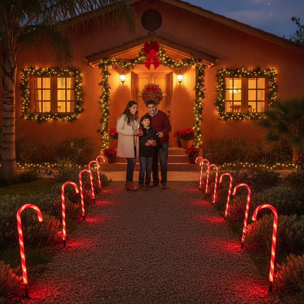 Set 6 Bastones Solares Navidad LED 62cm Jardín Camino Luces-4