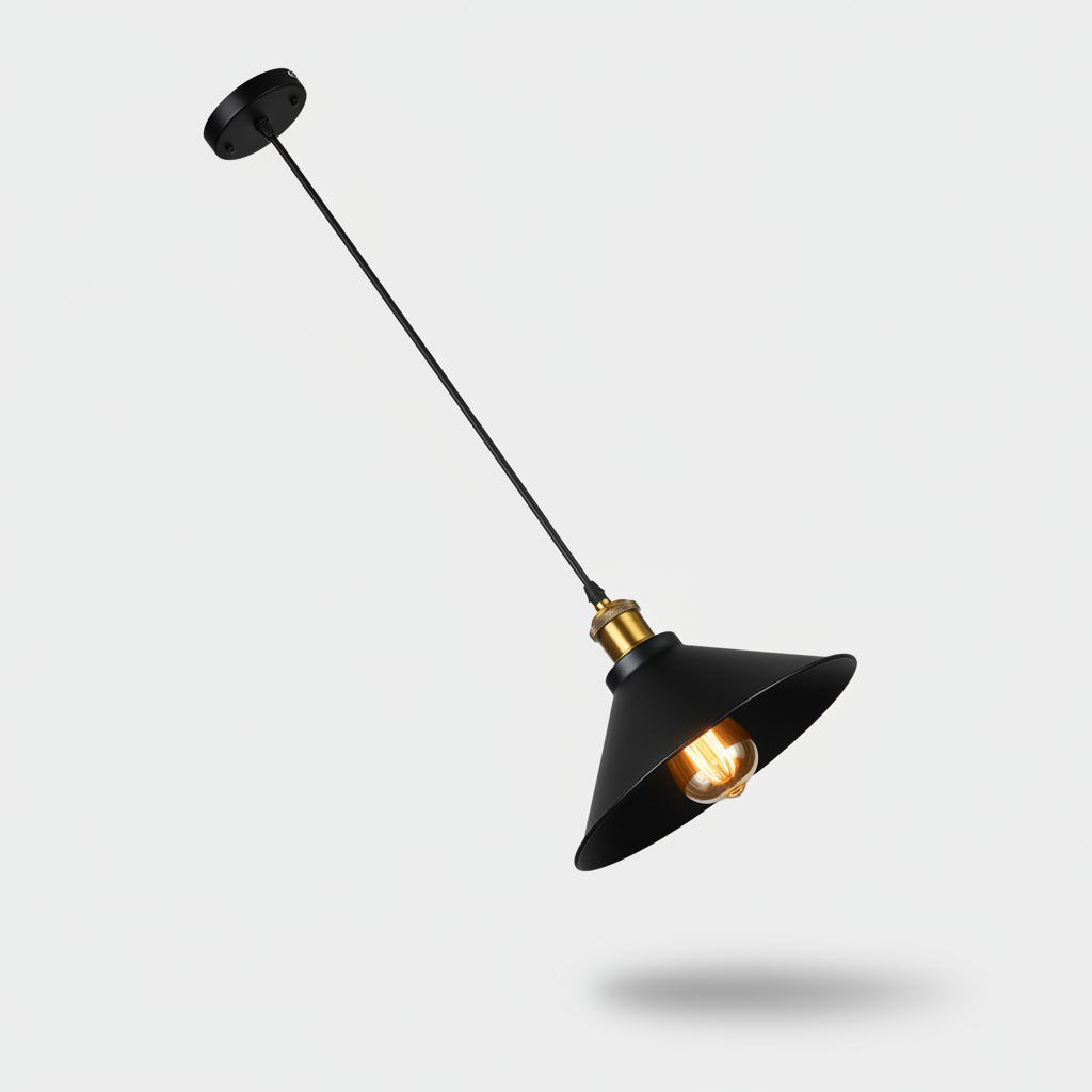 Lampara Colgante Vintage Industrial Negra E27 Retro Metal-5
