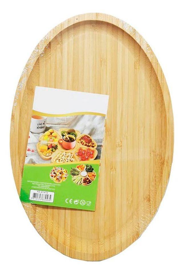 Tabla De Madera Bambu 20x30 Multiusos Cortador Verduras-0