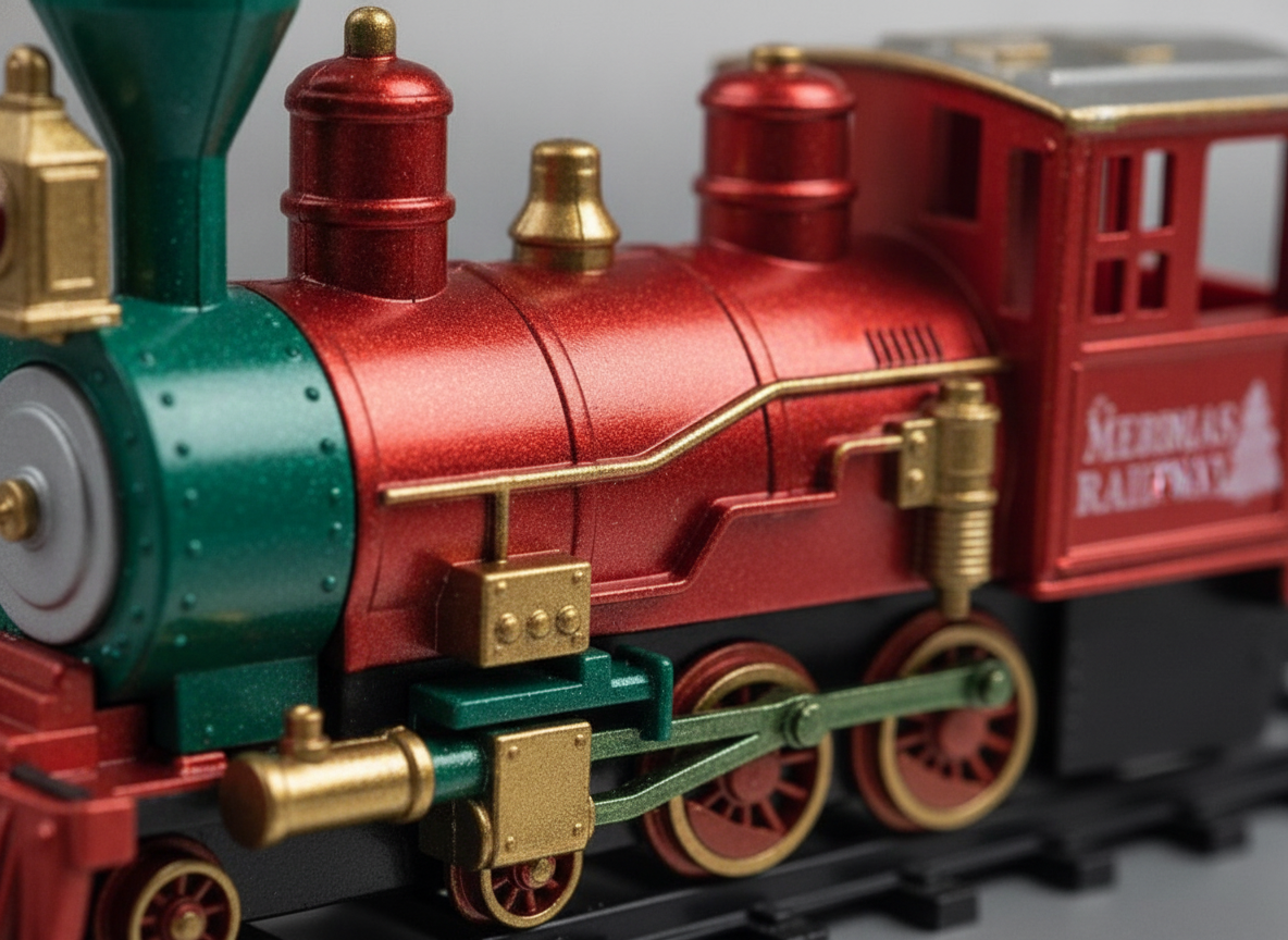 Tren Electrico Navideño Rieles Locomotora Navidad 35 Piezas-3