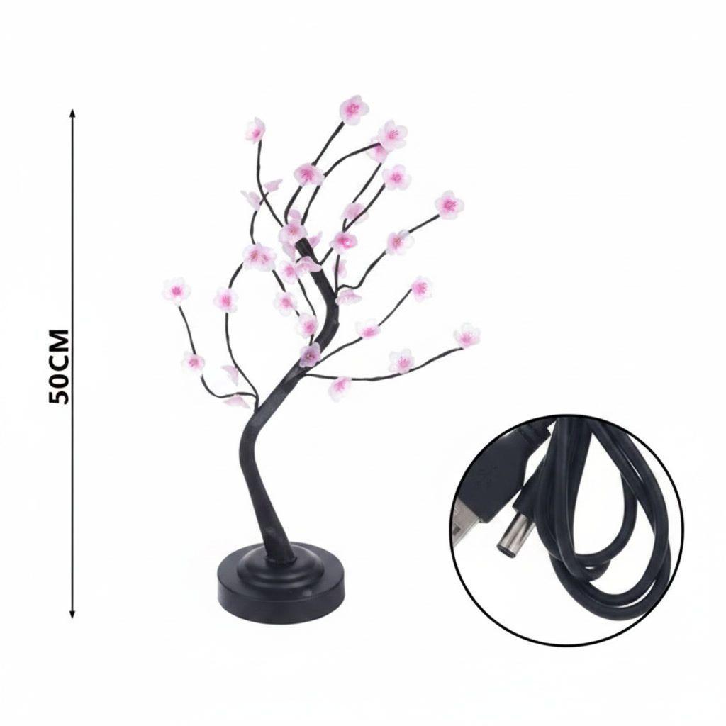 Lampara Velador Arbol 36 Led Usb Flores Decoracion Mesa-3