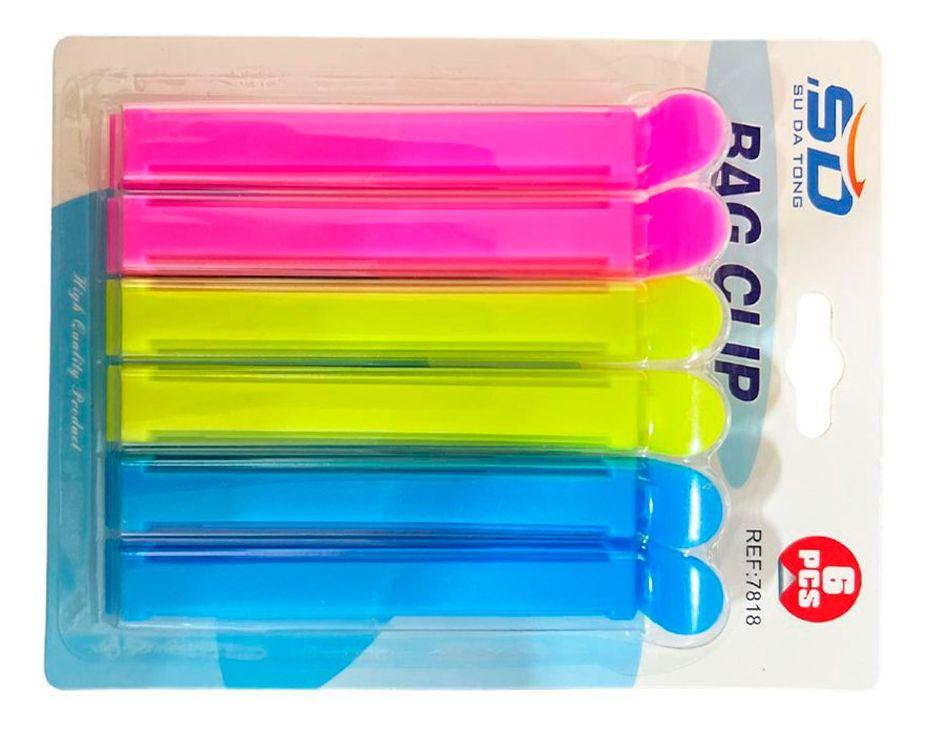6 Clip Bolsas 11 Cm Sellado Facil Alimentos Conservacion-1