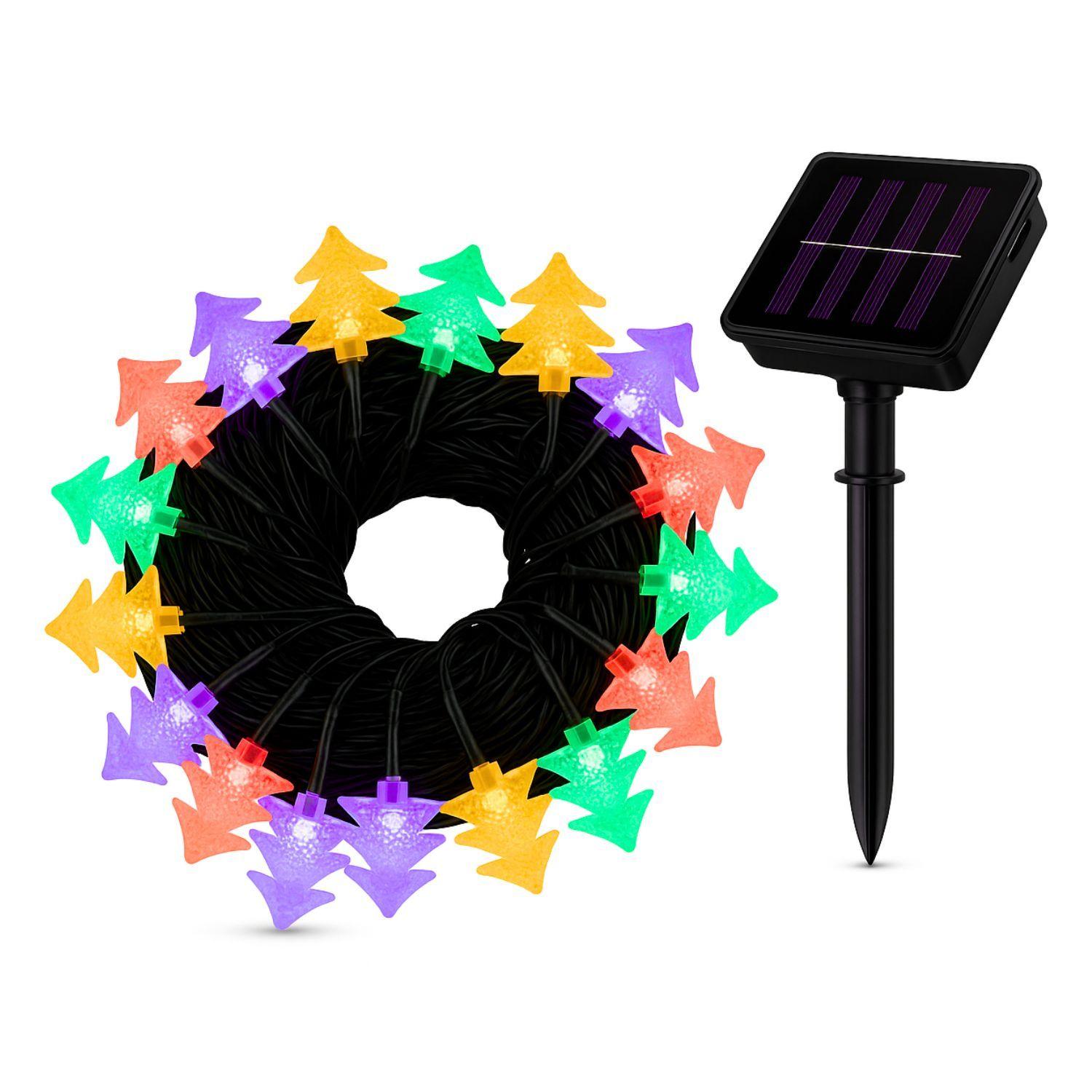 Luces Navidad Led Arboles Solar 4M RGB Decoracion Jardin-0