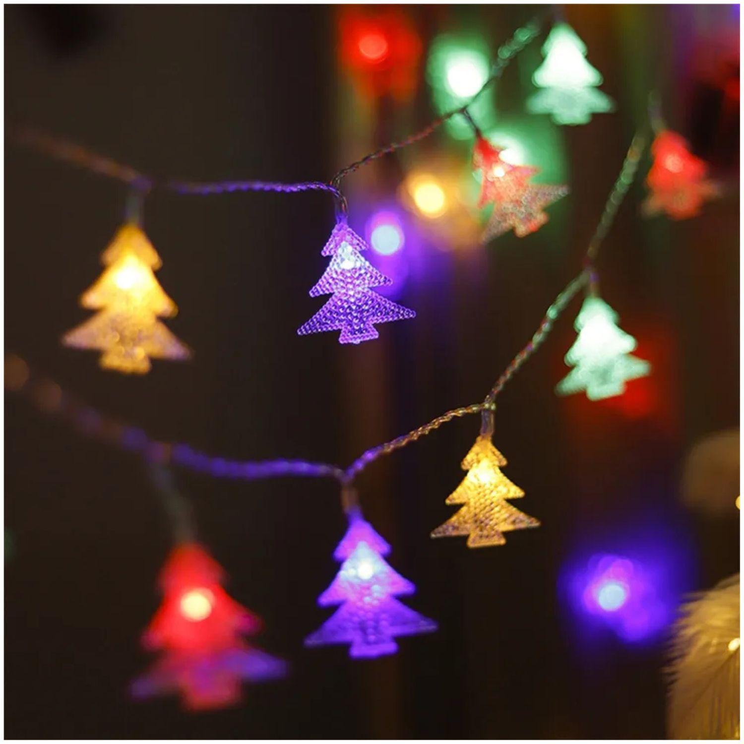 Luces Navidad Led Arboles Solar 4M RGB Decoracion Jardin-1