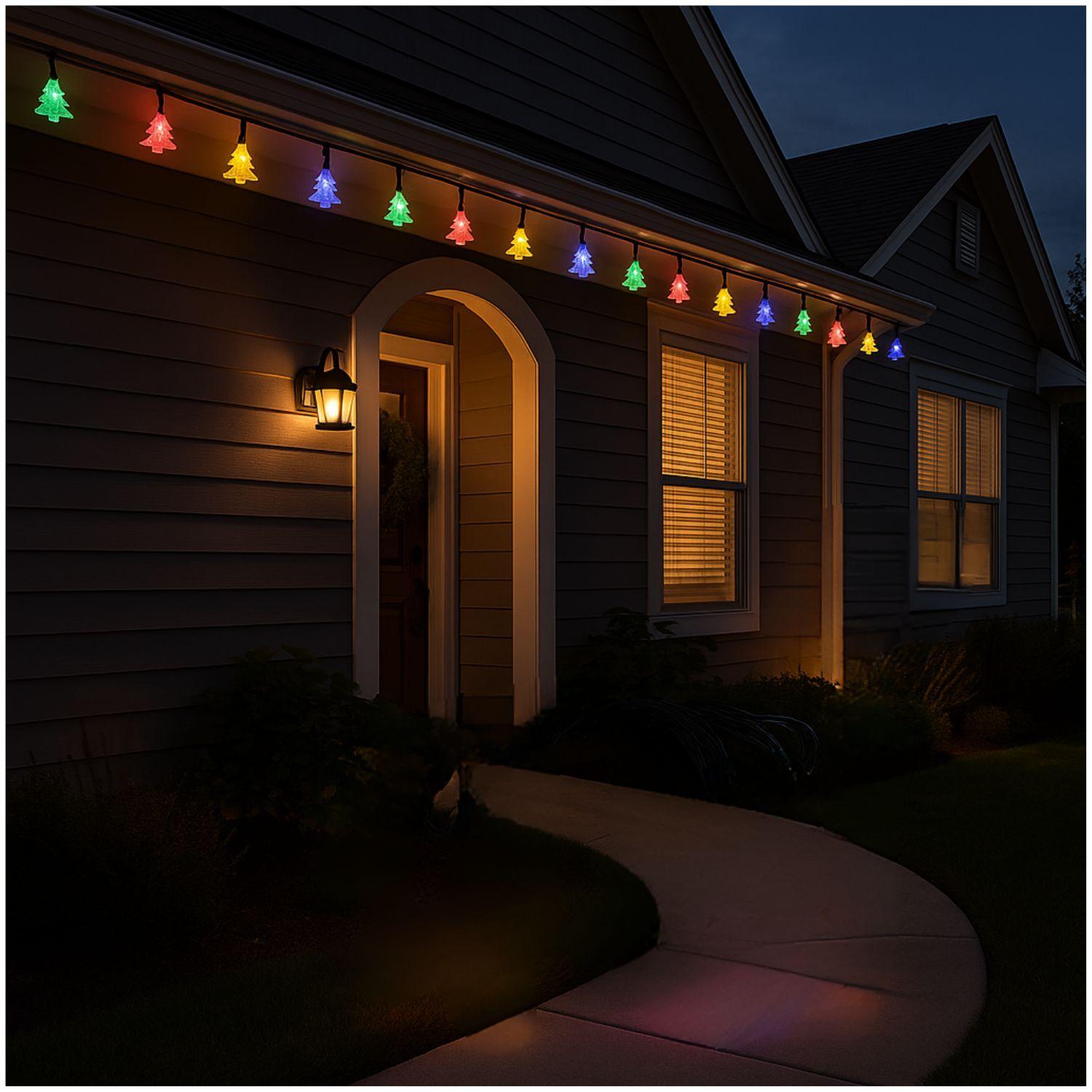Luces Navidad Led Arboles Solar 4M RGB Decoracion Jardin-2