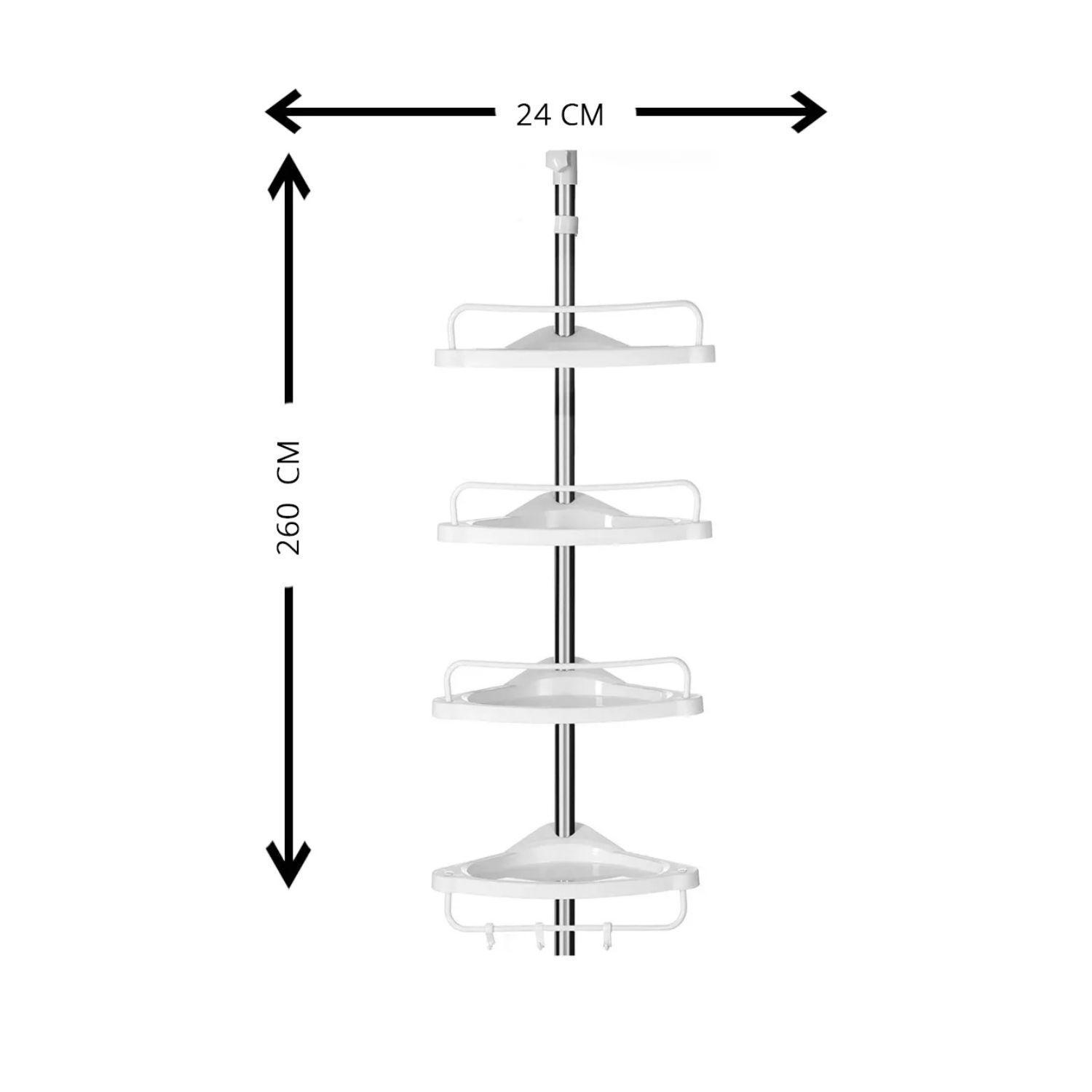 Esquinero Organizador De Ducha Baño Multiuso 4 Pisos Ajustable-3