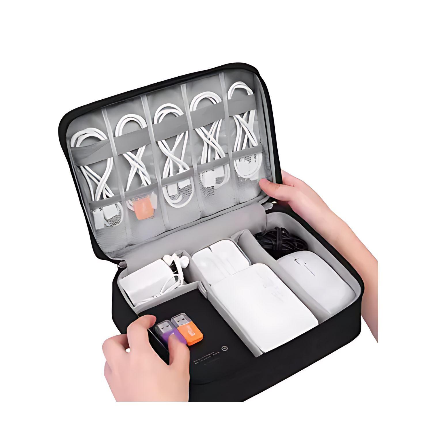 Estuche Organizador Cables Ordenador Bolso Organizador Viaje negro-3
