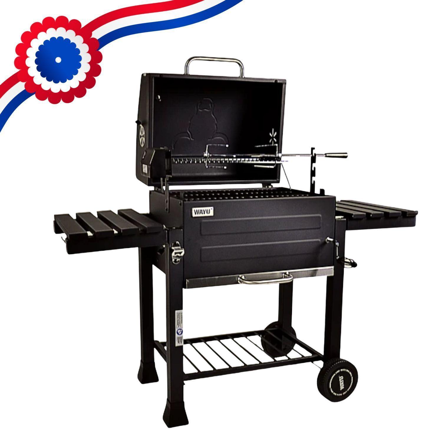 Parrilla A Carbon Con Spiedo Wayu Ruedas BBQ Grill Asados-1
