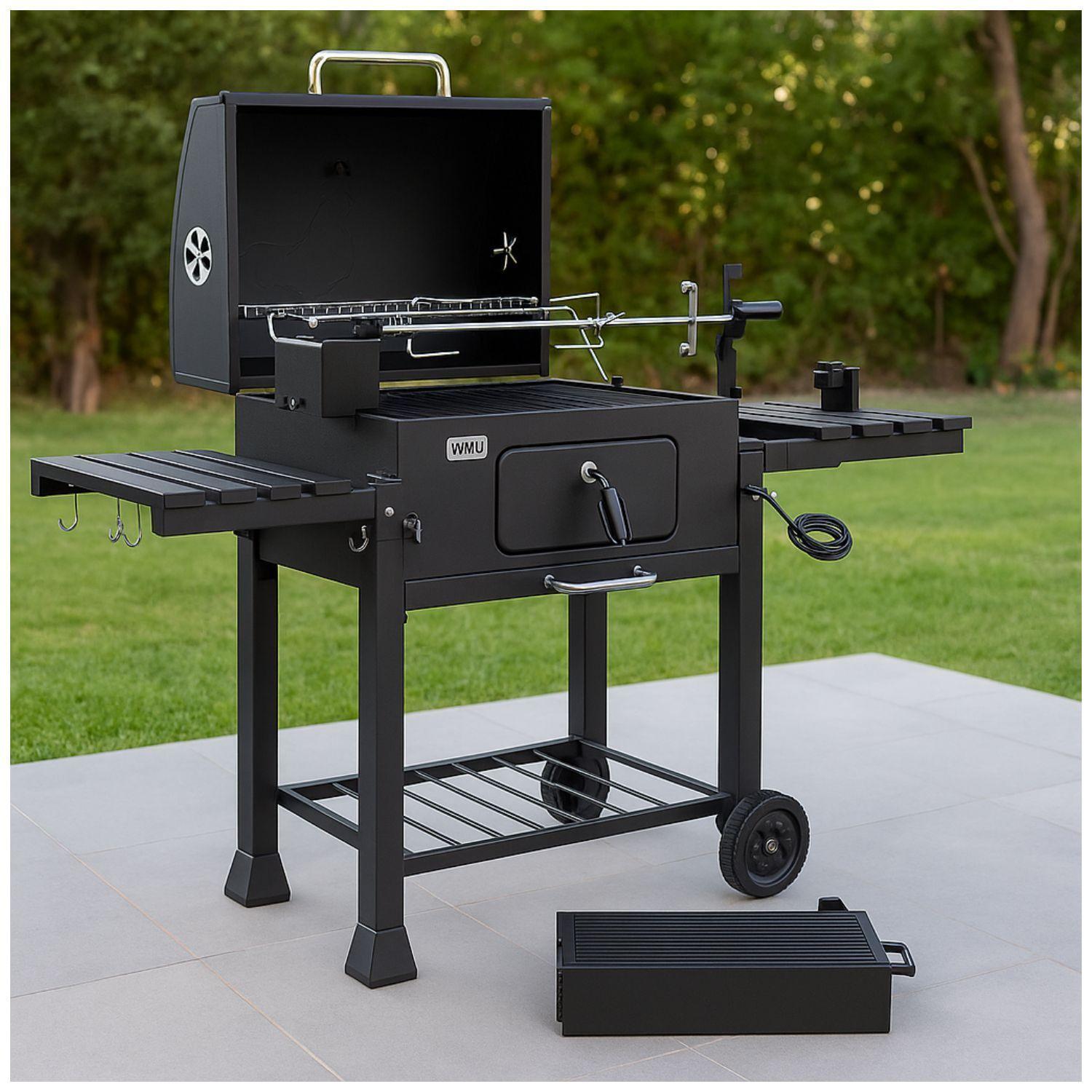 Parrilla A Carbon Con Spiedo Wayu Ruedas BBQ Grill Asados-3
