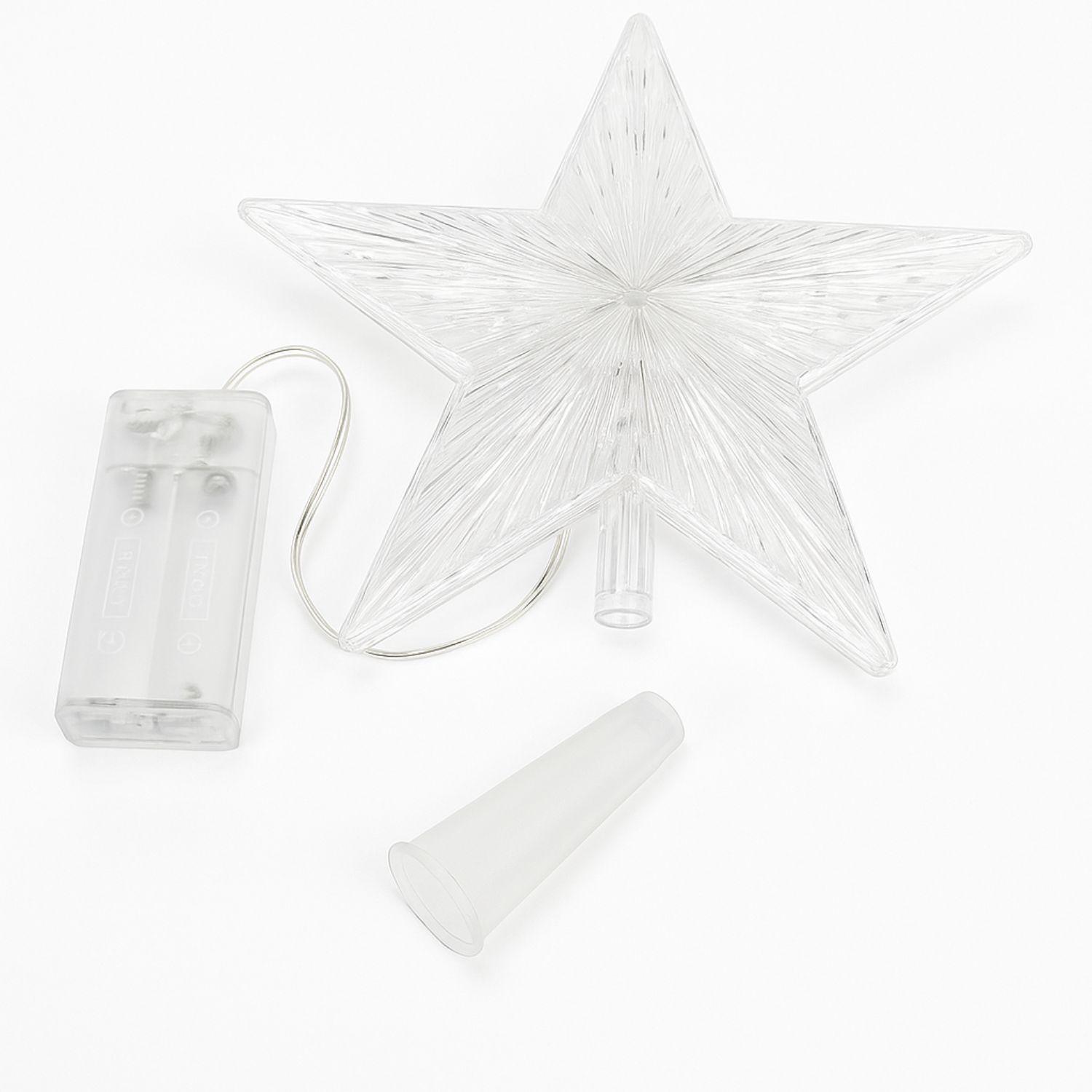 Set 6 Estrellas Punta Arbol Calida Navidad A Pila Decoracion-2