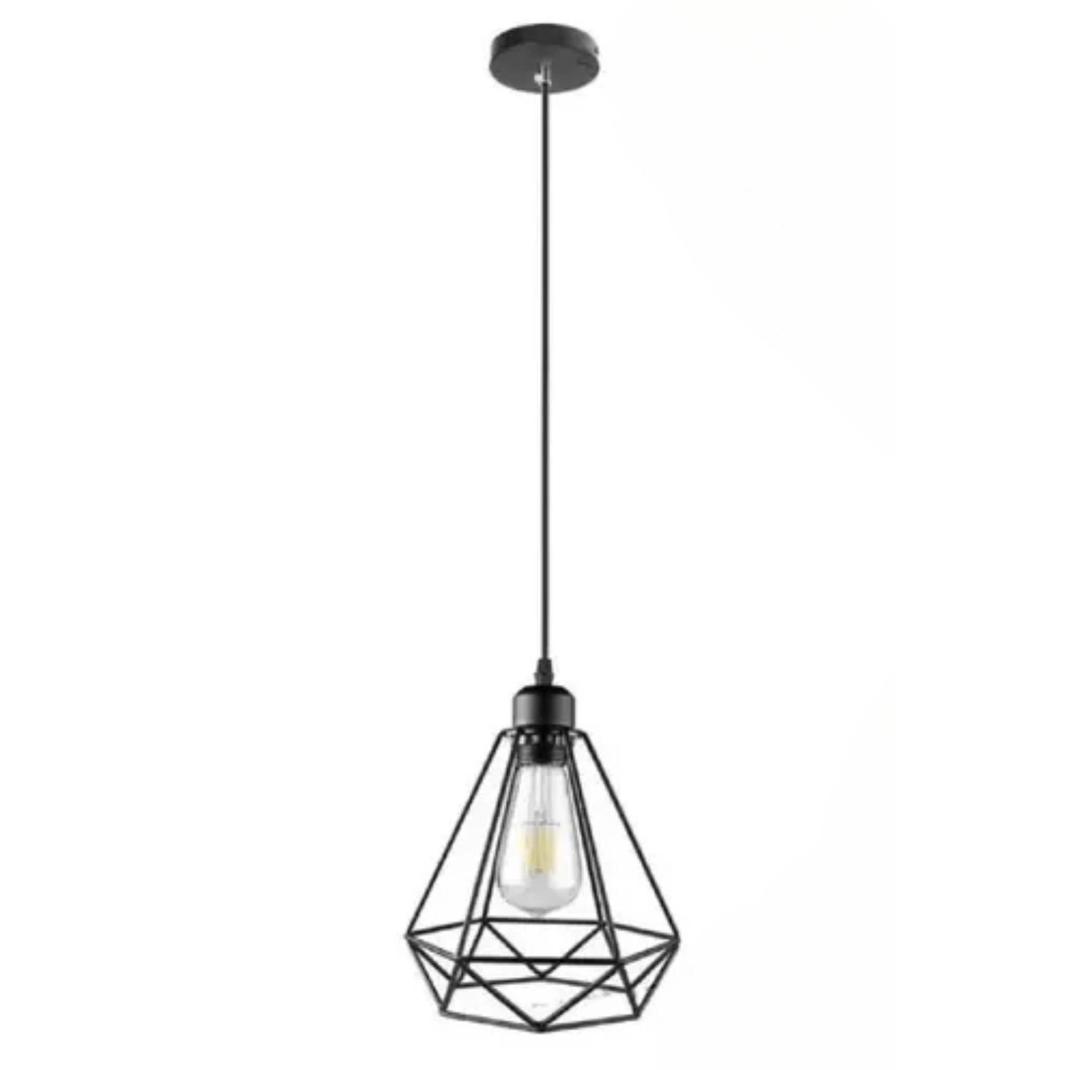 Lámpara Colgante Geométrica Negra Moderno Iluminación-0