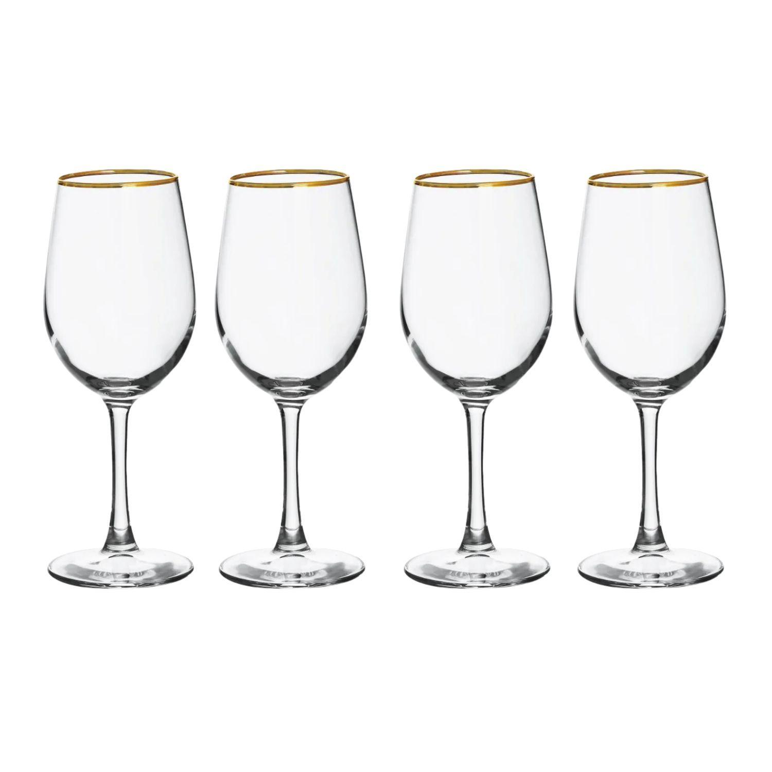 Set 4 Copas Borde Dorado Para Vino 320mL Allegra-2