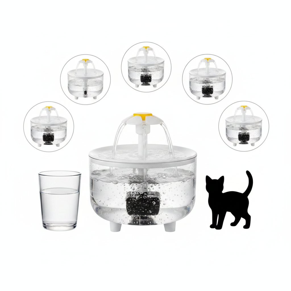 Bebedero Eléctrico Gato Perro Transparente Mascotas 220v-9