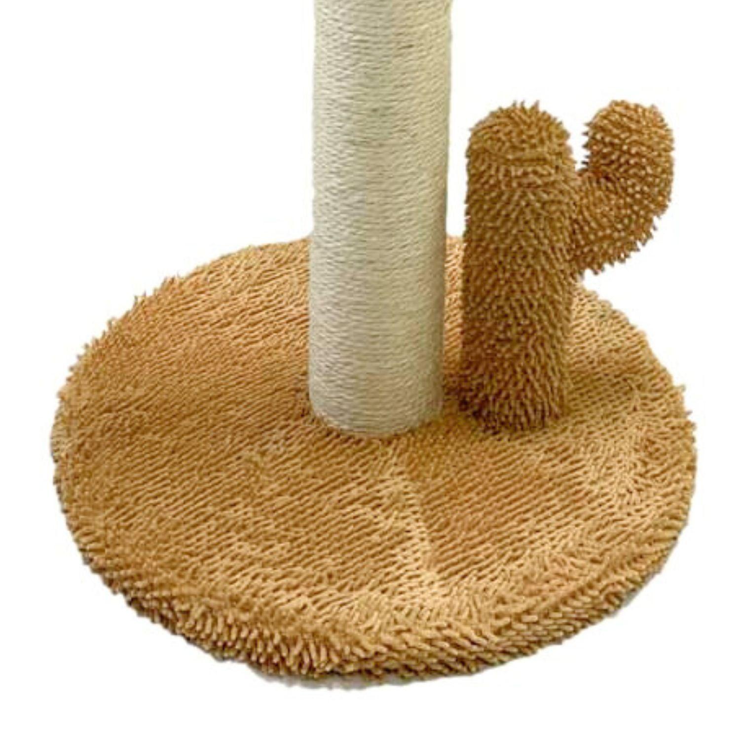 Rascador Torre Escalador Para Gatos Forma Cactus Beige-2