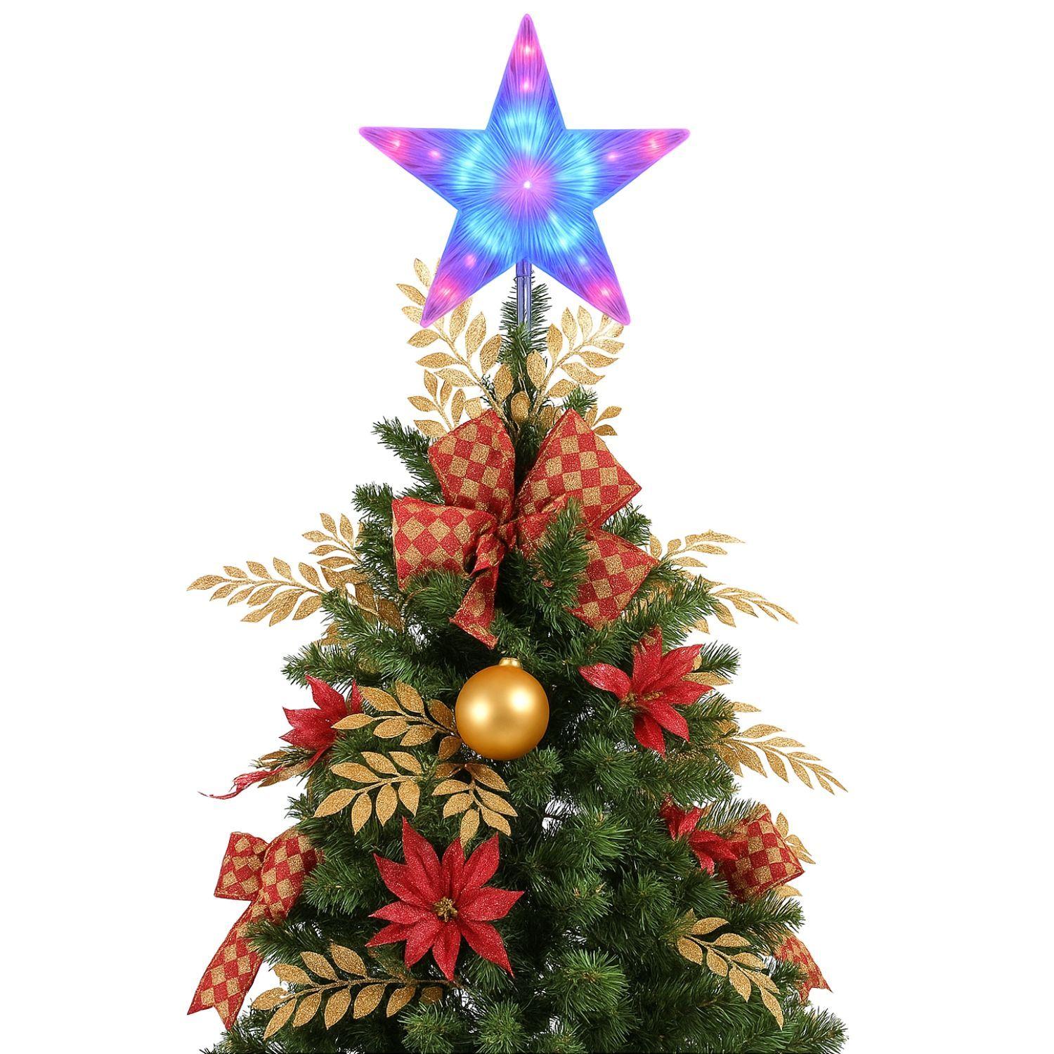 Set 3 Estrellas Punta Arbol RGB Navidad A Pilas Decoracion-2