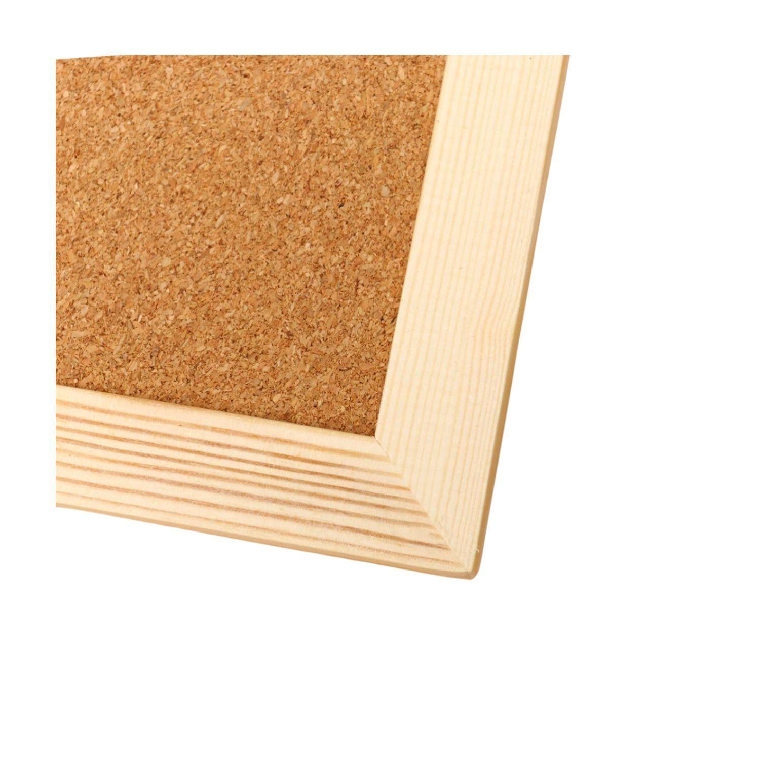 Pizarra Corcho 60 X 90 Borde Madera Resistente + Fijadores-3