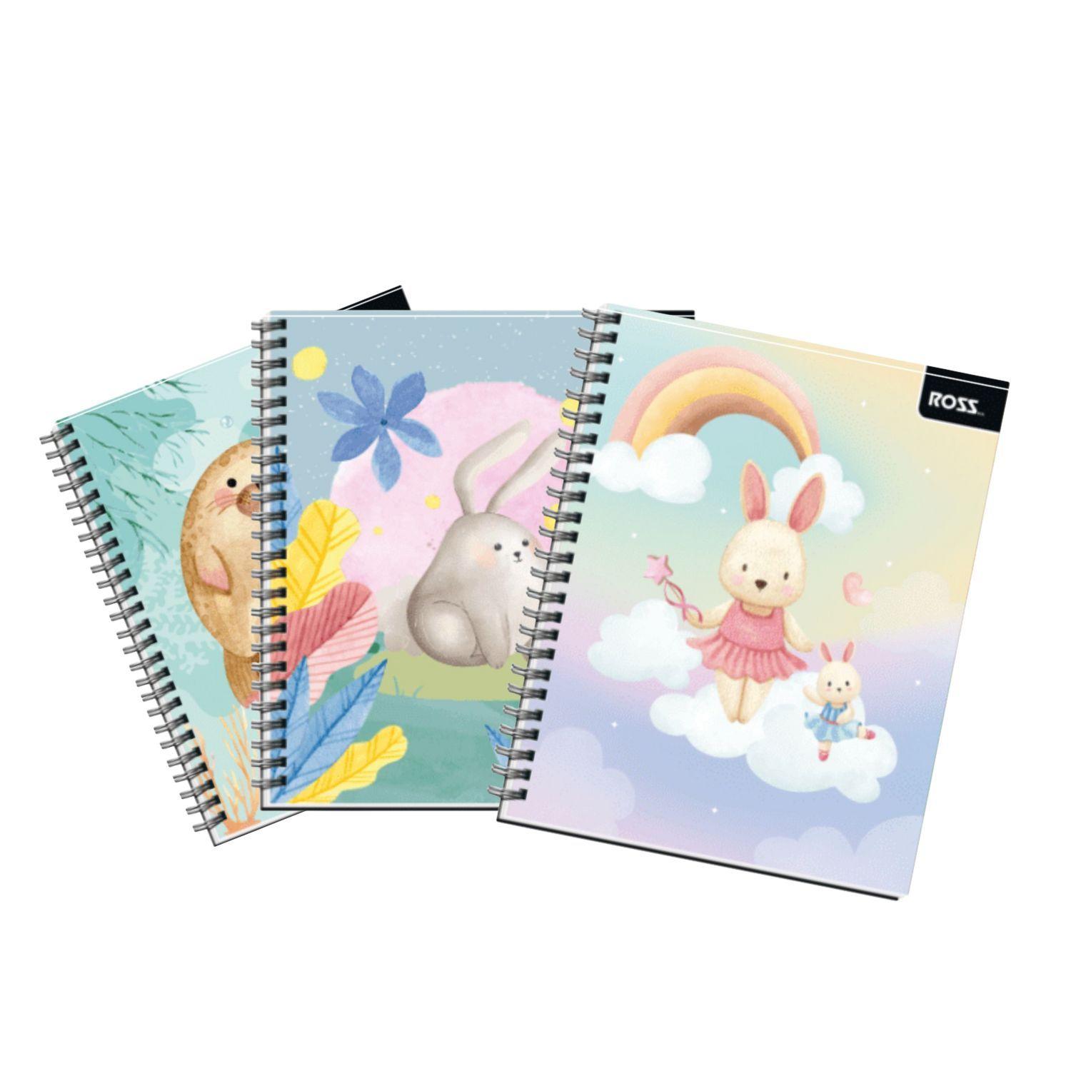 Pack 6 Cuadernos Animales Ilustrados Diseño Único 100 Hojas-2