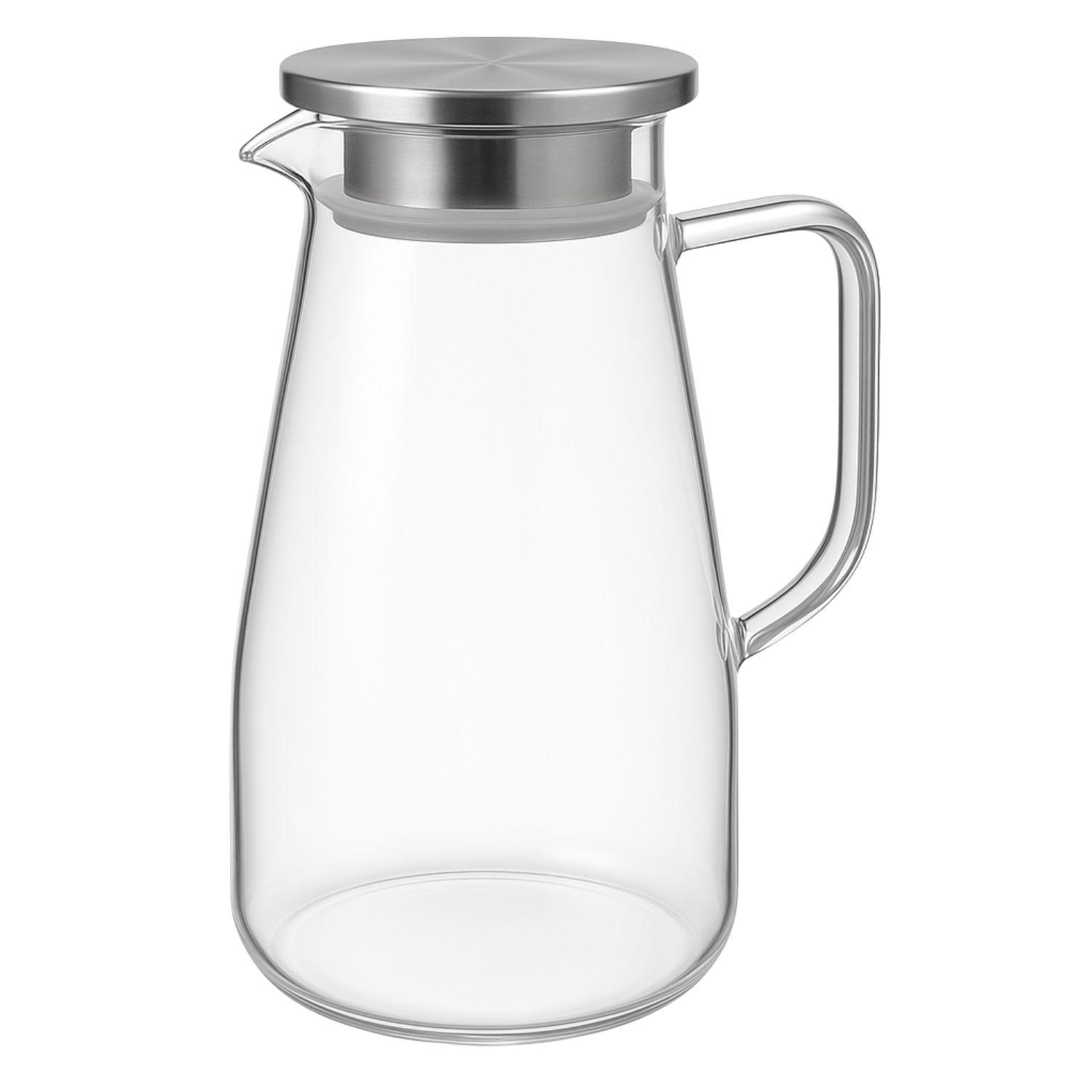 Jarra Tetera Vidrio Tapa Metalica Menaje Mesa 130 Grados-0